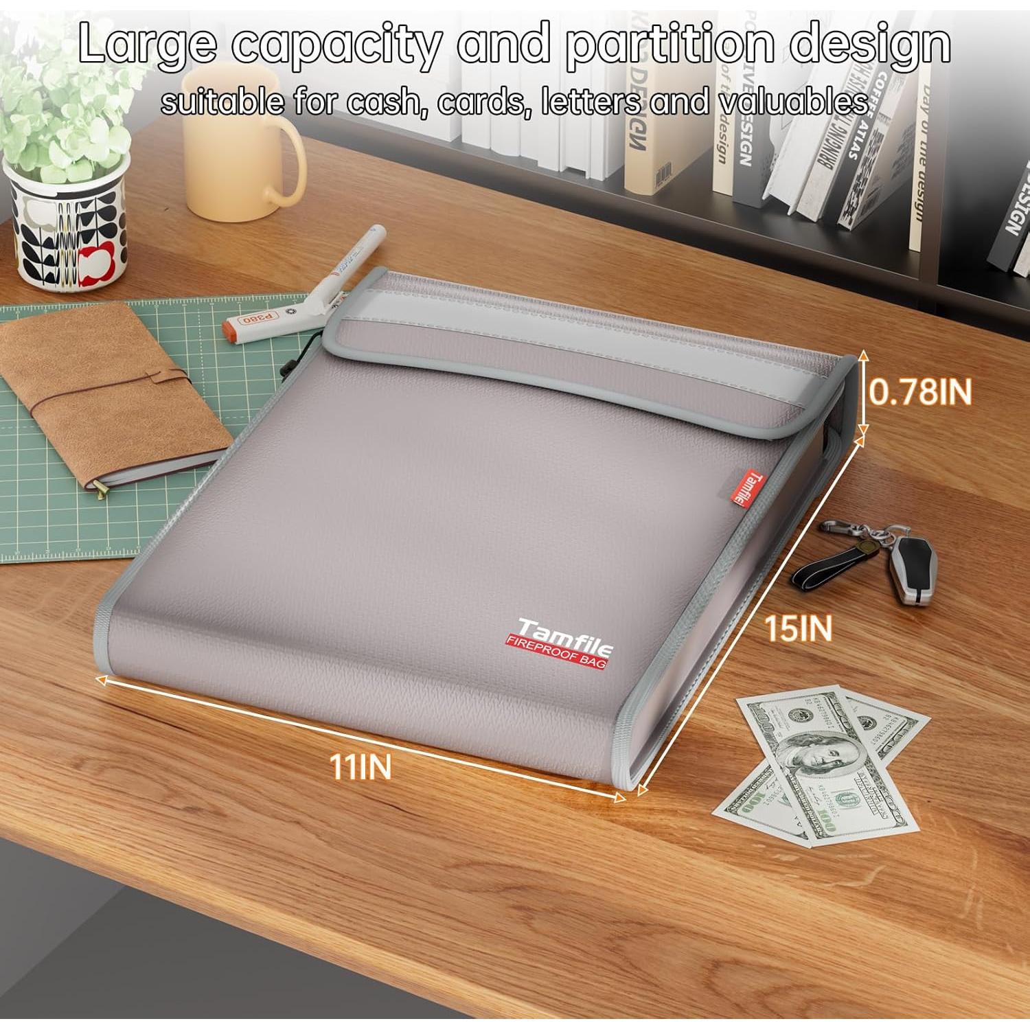 Bolsa Ignífuga y Impermeable Tamfile 15x11" para Documentos