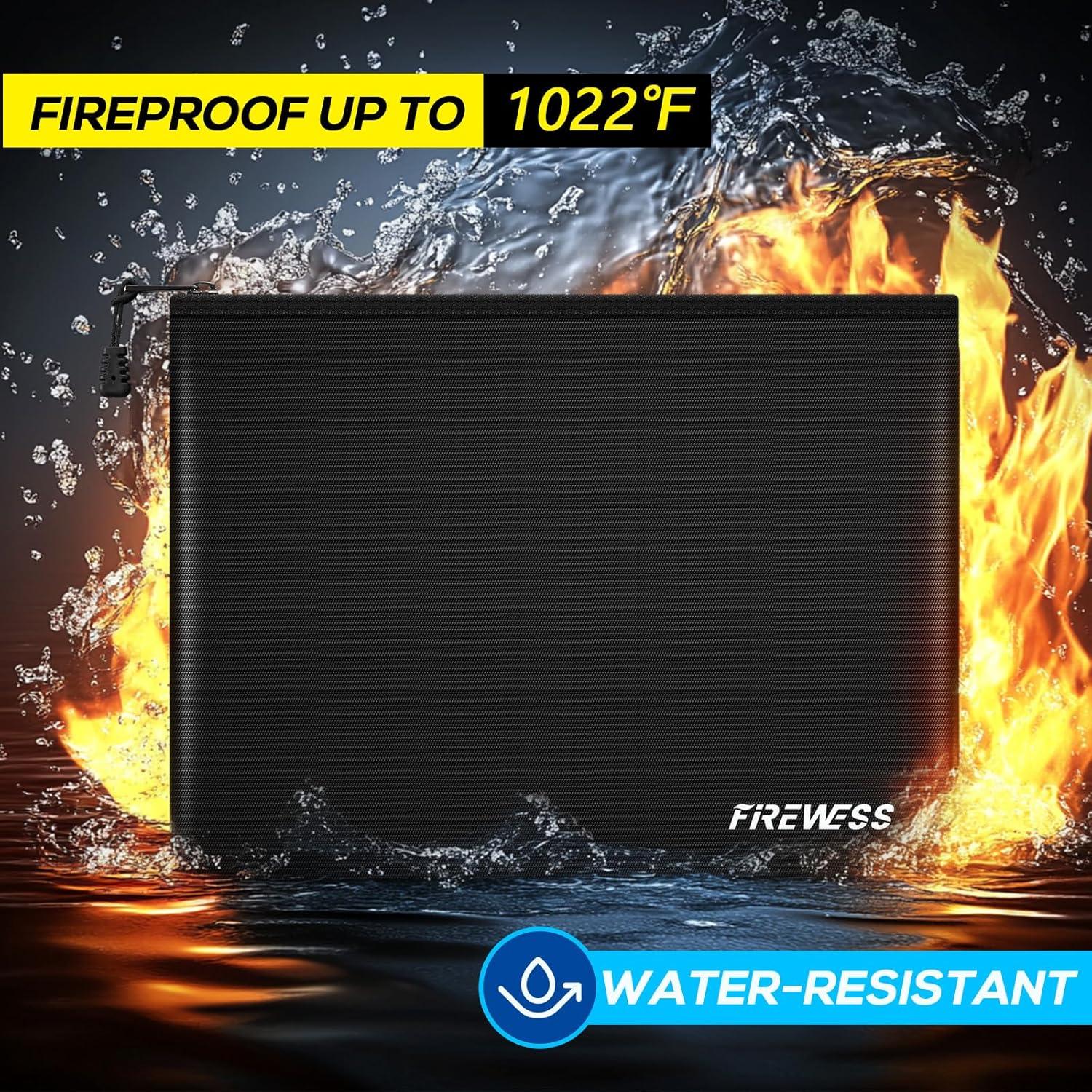 Bolsa de Documentos a Prueba de Fuego 2 Piezas 34x25cm y 28x15cm