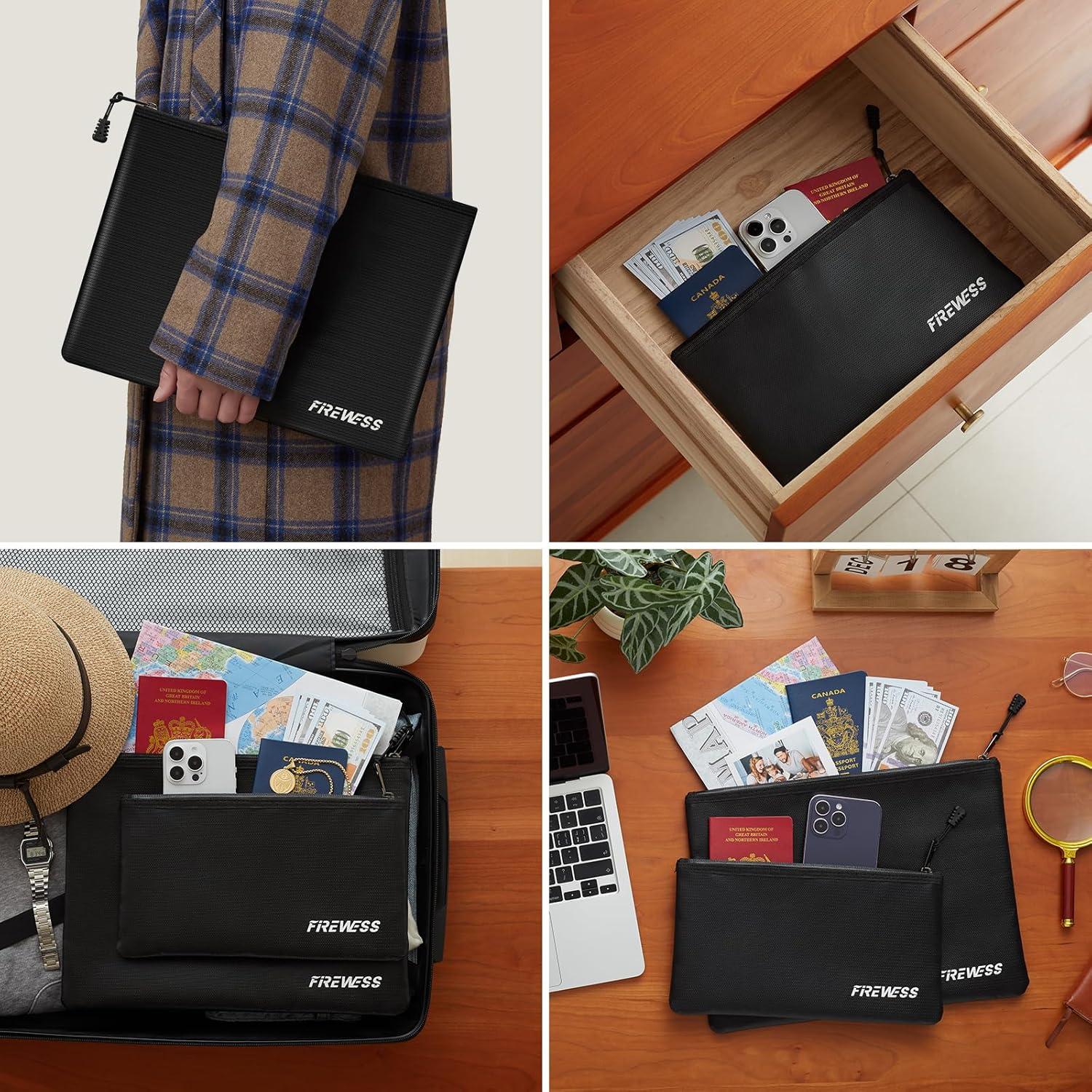 Bolsa de Documentos a Prueba de Fuego 2 Piezas 34x25cm y 28x15cm