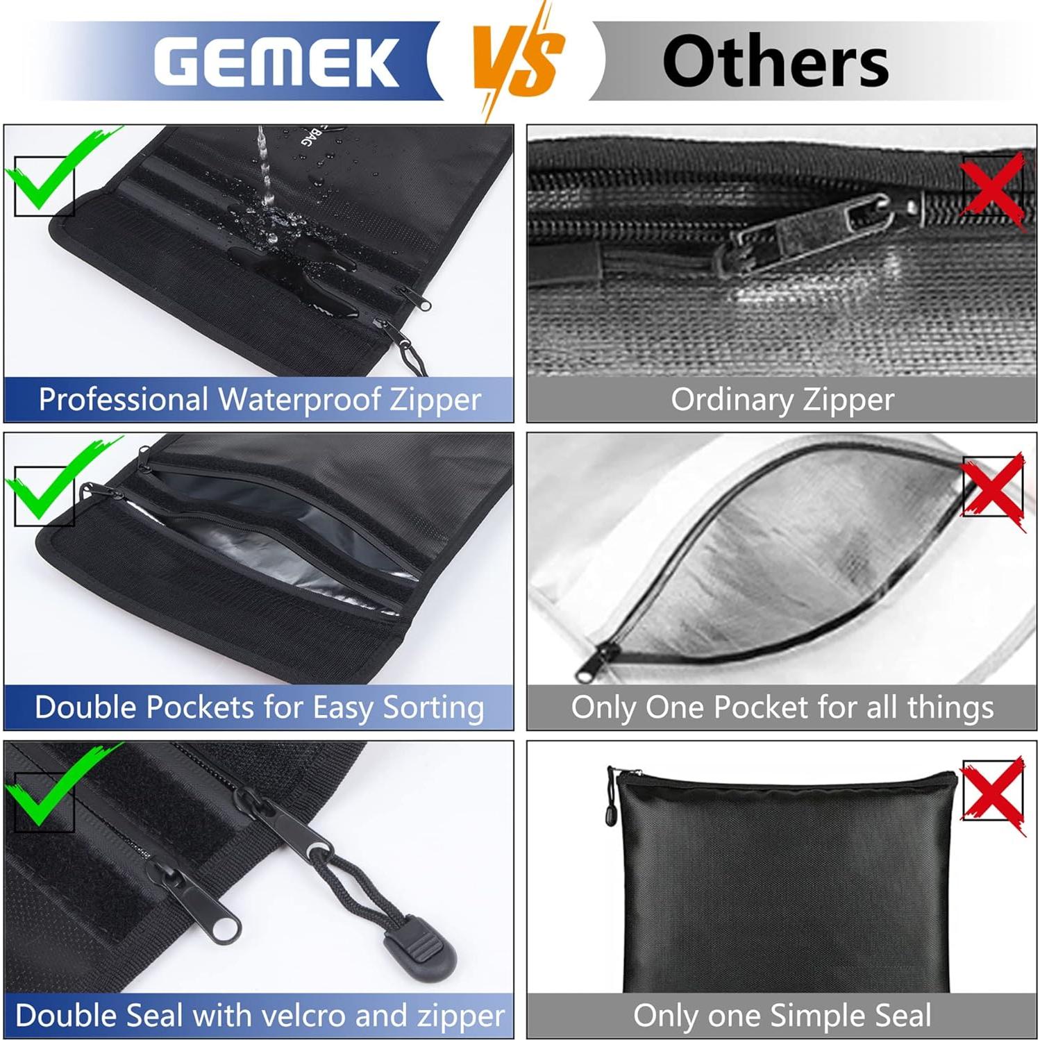 Bolsa de Documentos a Prueba de Fuego GEMEK 38x28cm 2 Cremalleras