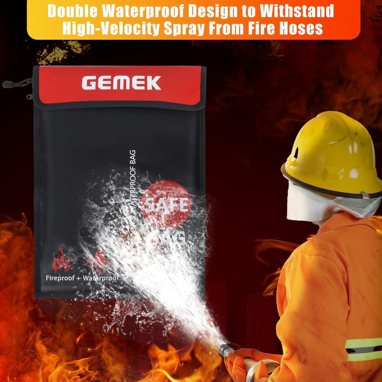 Bolsa de Documentos a Prueba de Fuego GEMEK 38x28cm 2 Cremalleras
