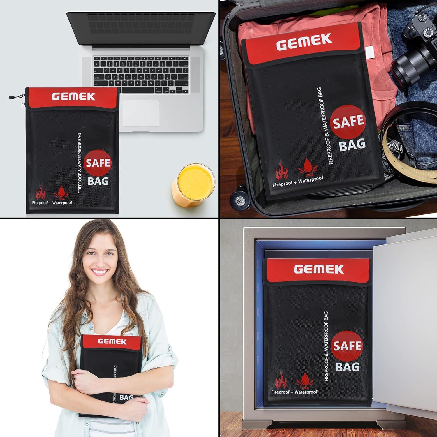 Bolsa de Documentos a Prueba de Fuego GEMEK 38x28cm 2 Cremalleras