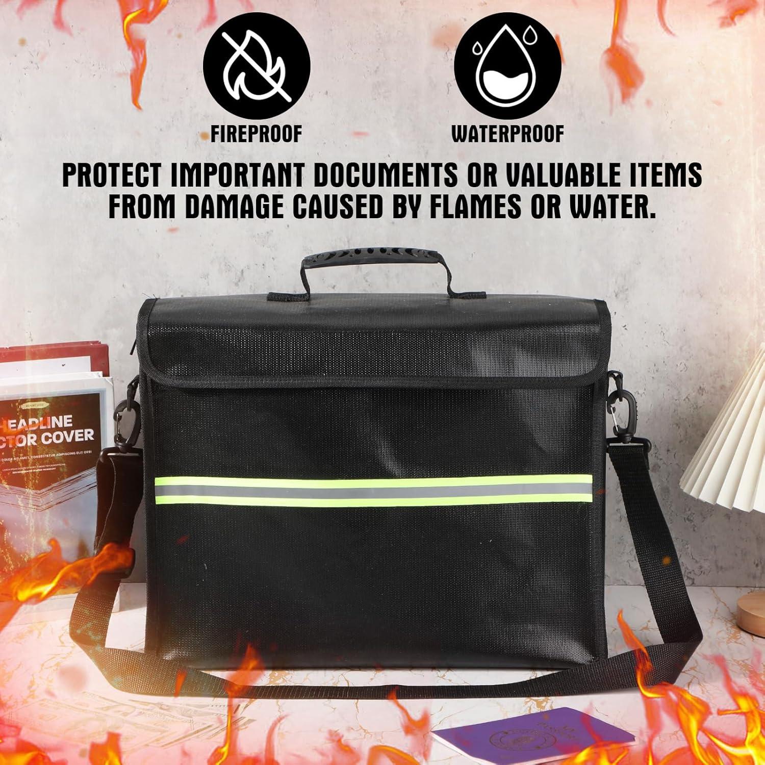 Paquete de 2 Bolsas de Documentos a Prueba de Fuego Fullhawl 42x31.5cm