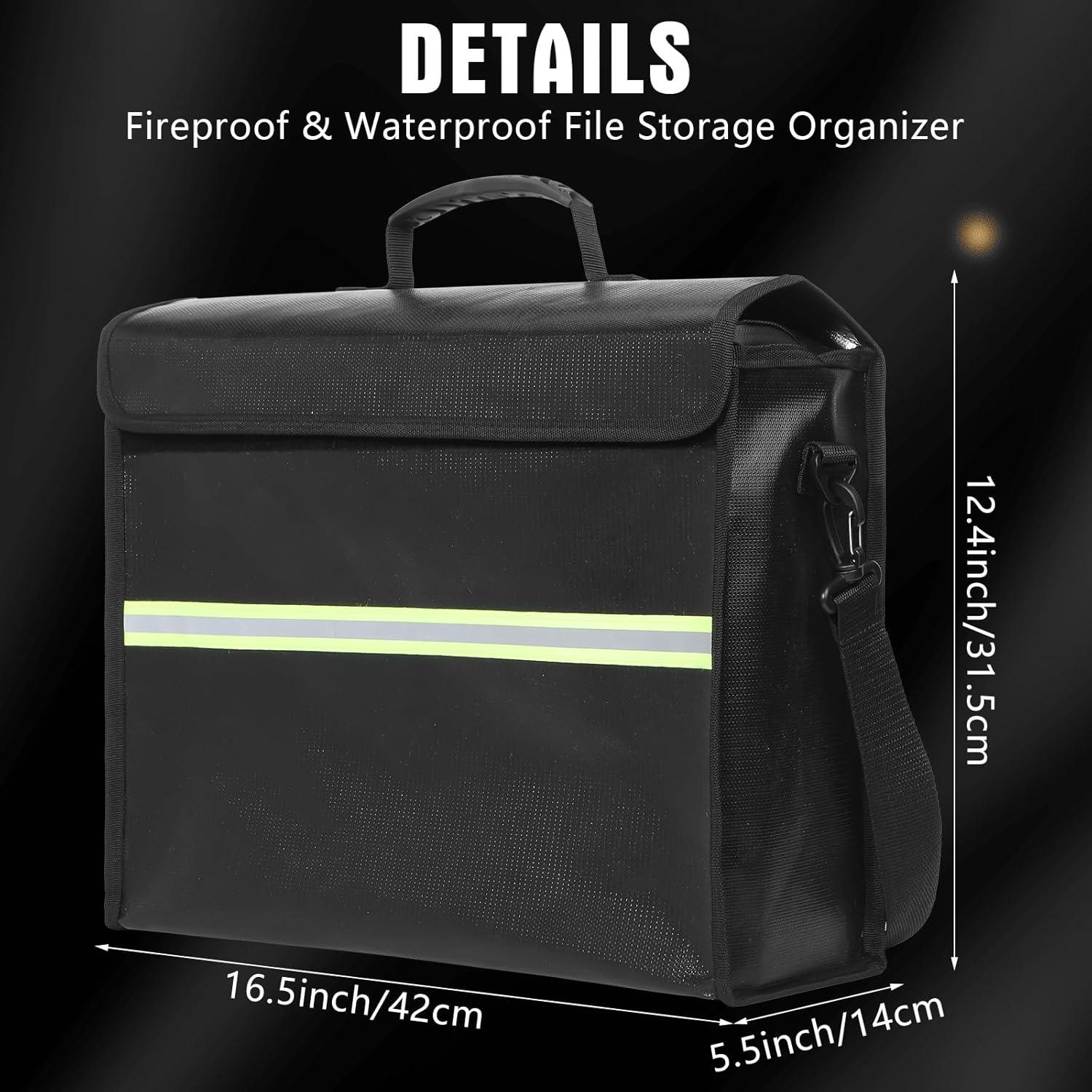 Paquete de 2 Bolsas de Documentos a Prueba de Fuego Fullhawl 42x31.5cm