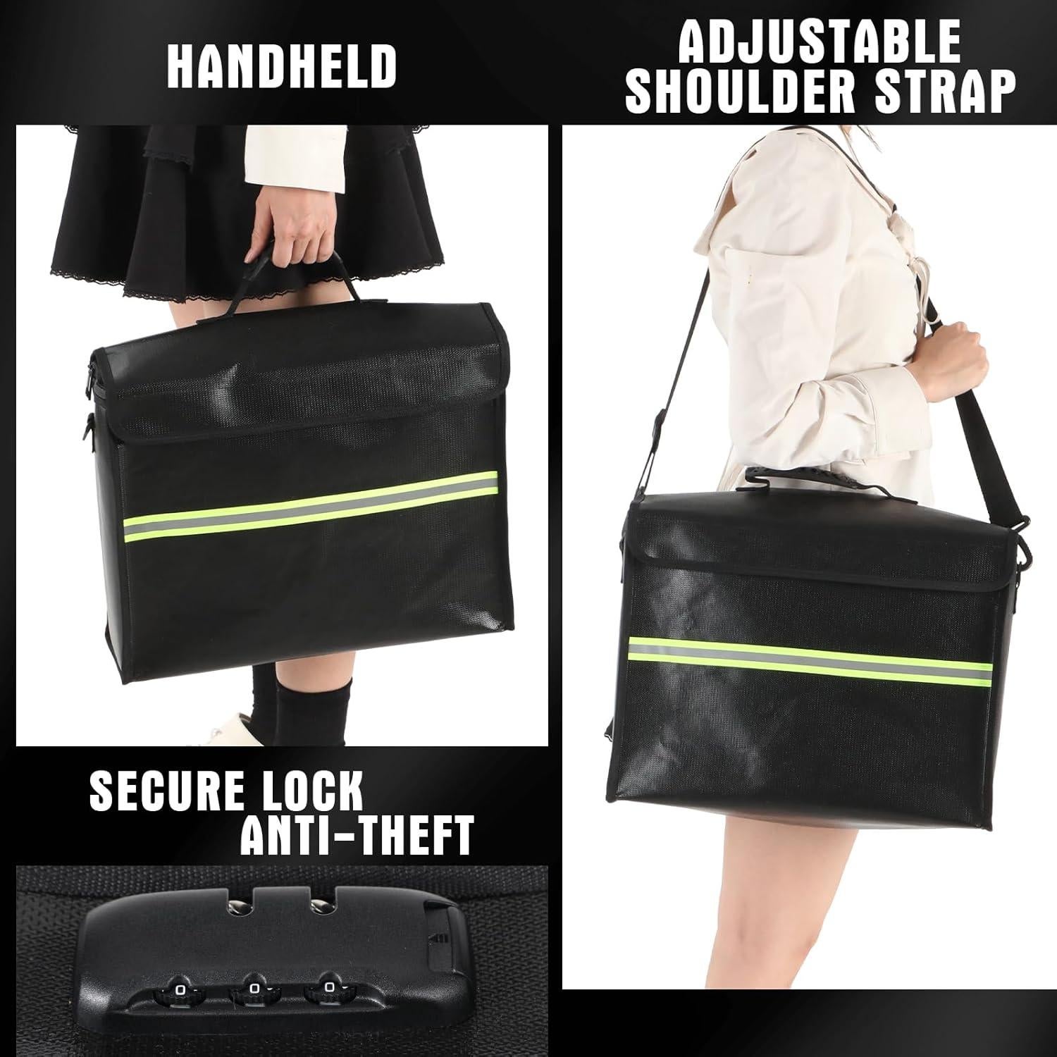 Paquete de 2 Bolsas de Documentos a Prueba de Fuego Fullhawl 42x31.5cm