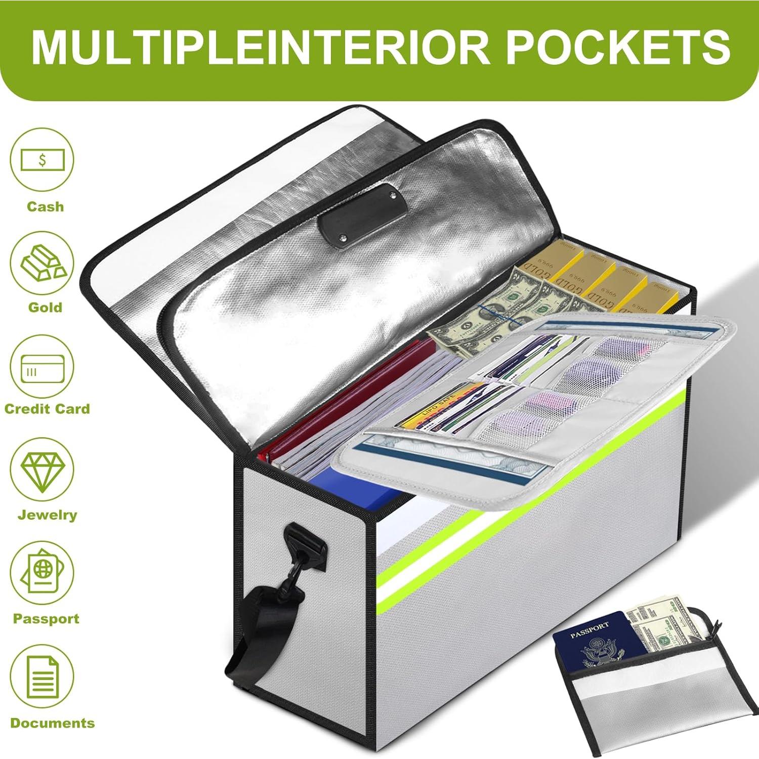 Bolsa de Dinero a Prueba de Fuego WJTZDZ 40x30 cm con Cerradura