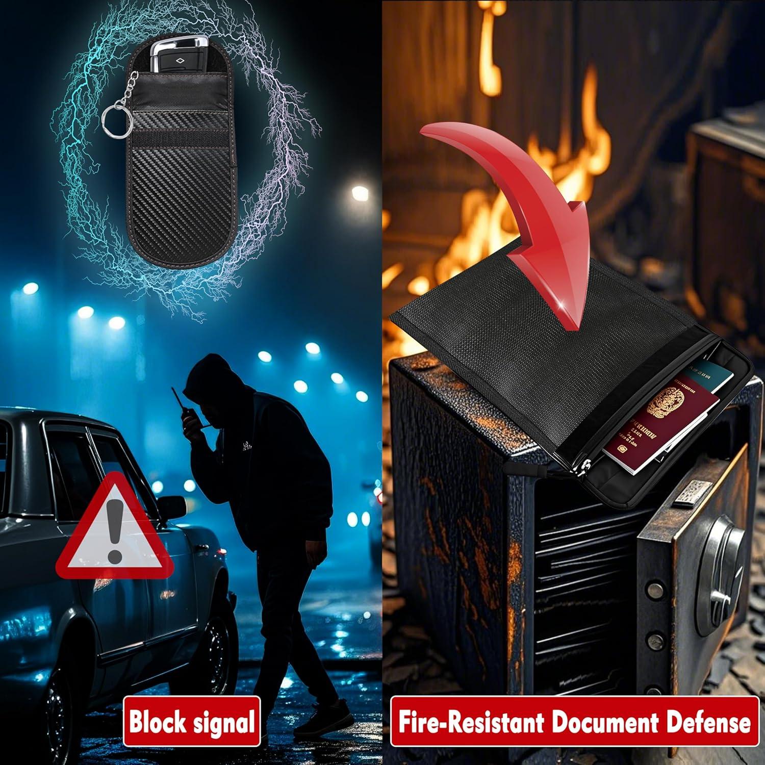 Paquete de 4 Bolsas Impermeables y a Prueba de Fuego ZUIYIK