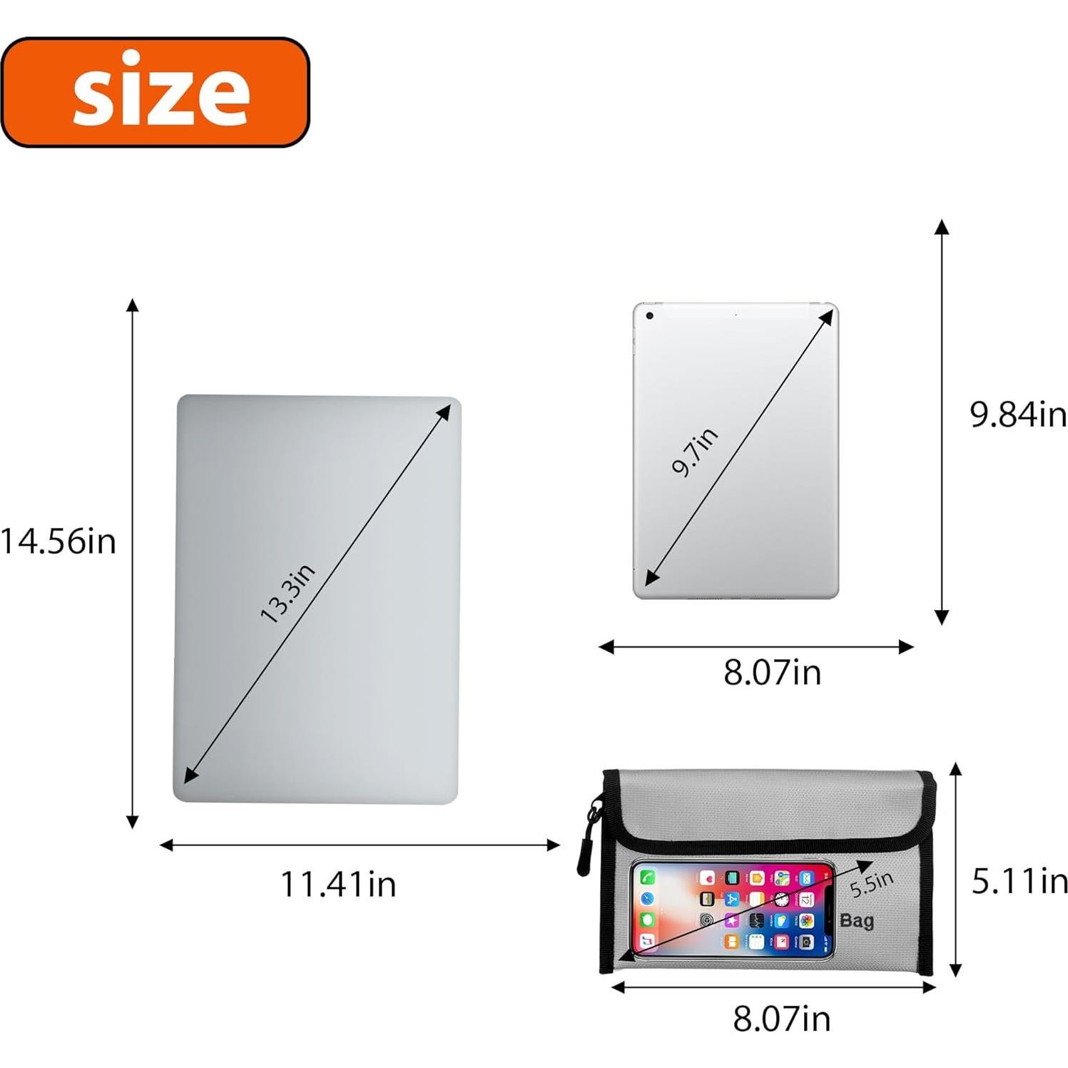 Bolsa de Documentos a Prueba de Fuego BDAFRYY 3 Pcs Impermeable