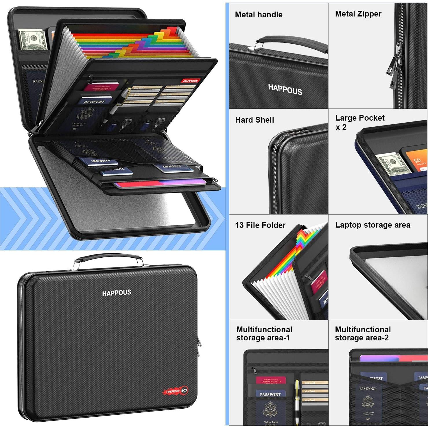 Organizador de Documentos a Prueba de Fuego HAPPOUS 13 Bolsillos