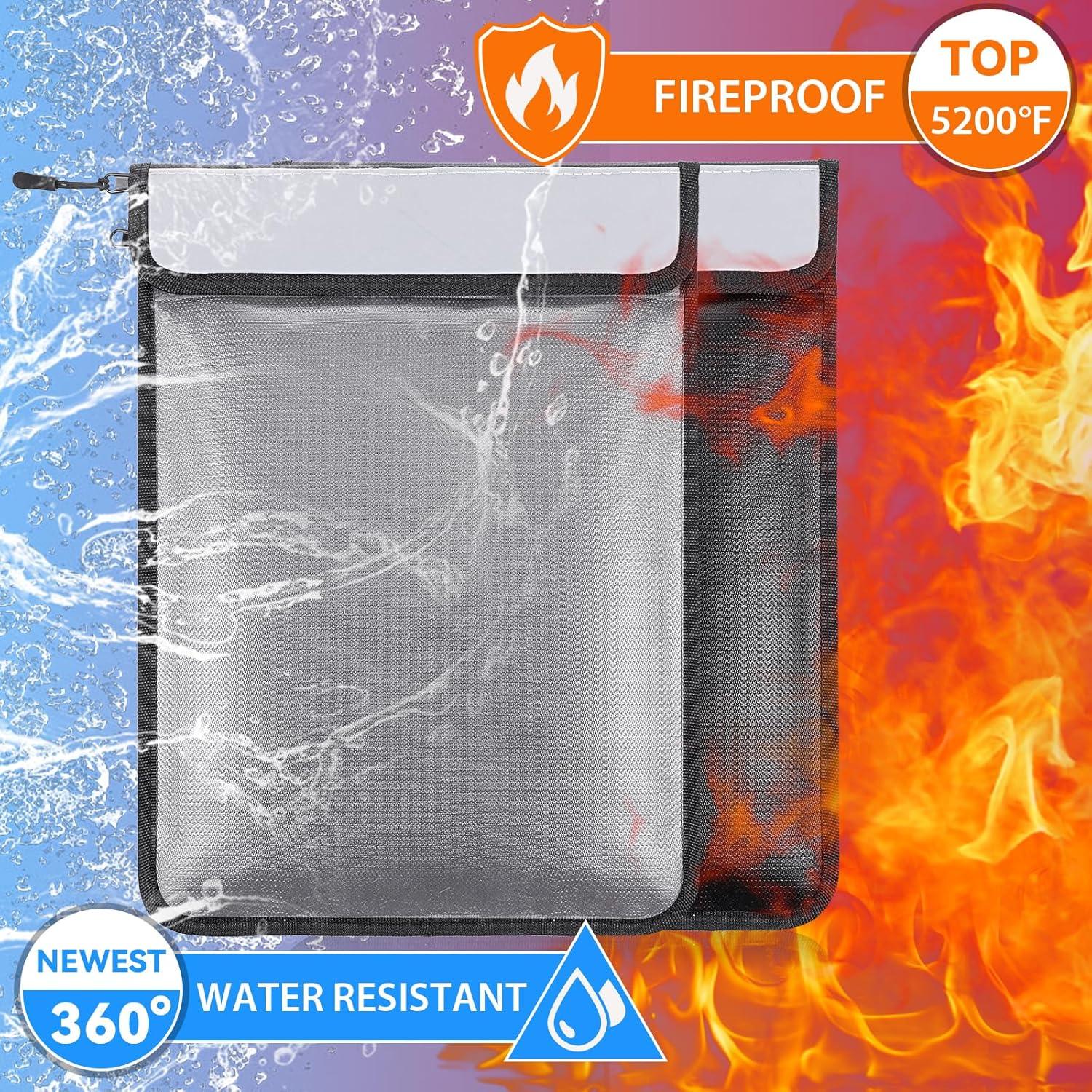 Bolsa de Documentos a Prueba de Fuego Tobeelec 2 Pcs 38x28 cm