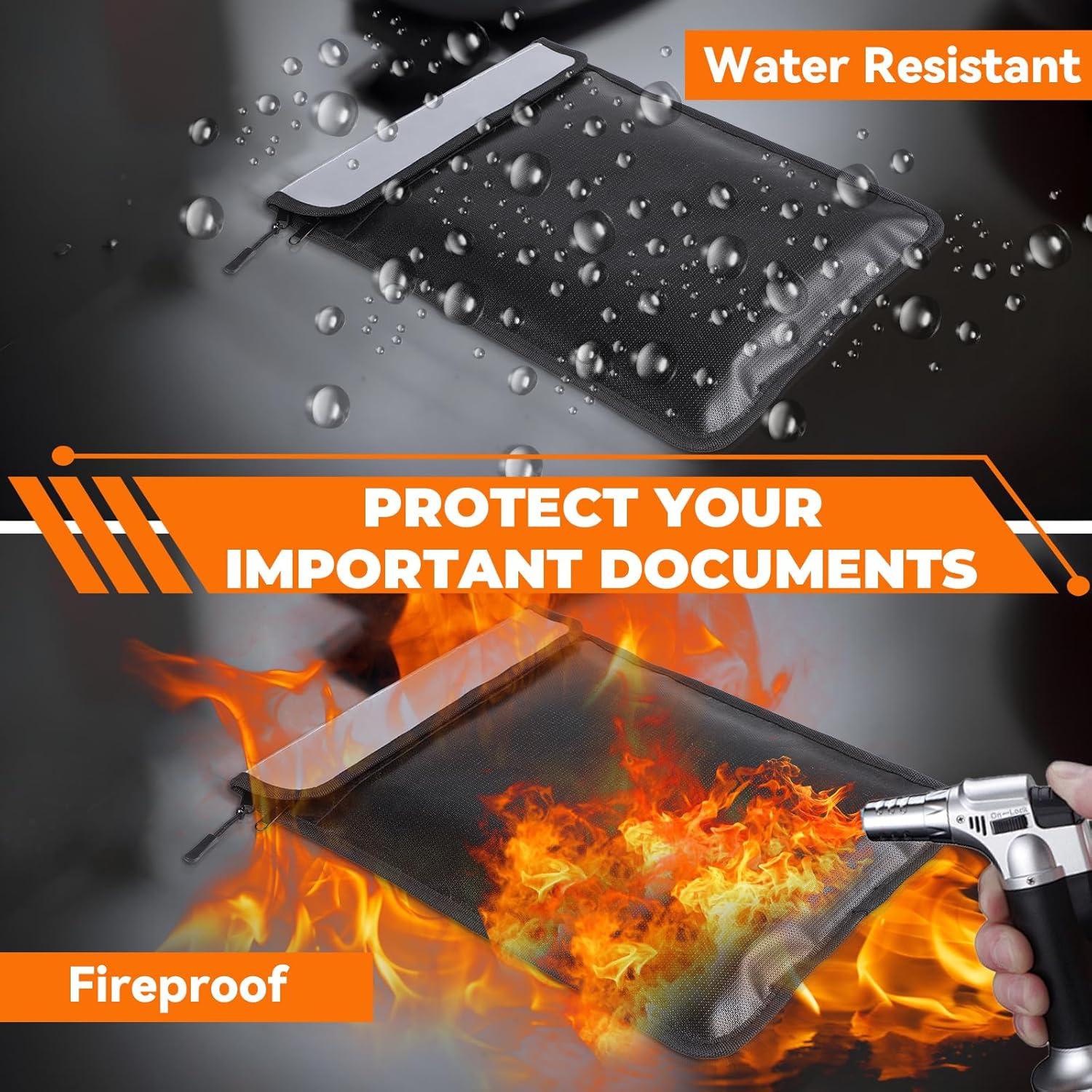 Bolsa de Documentos a Prueba de Fuego Tobeelec 2 Pcs 38x28 cm