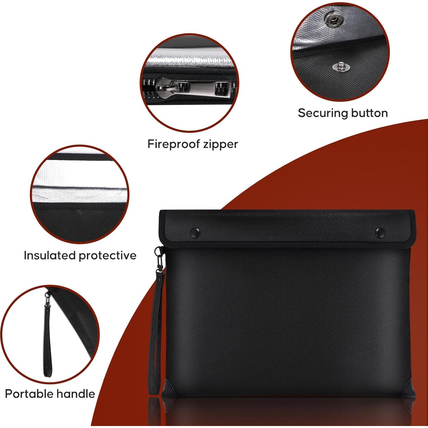 Bolsa de Documentos a Prueba de Fuego CAUTIS A4 8 Capas