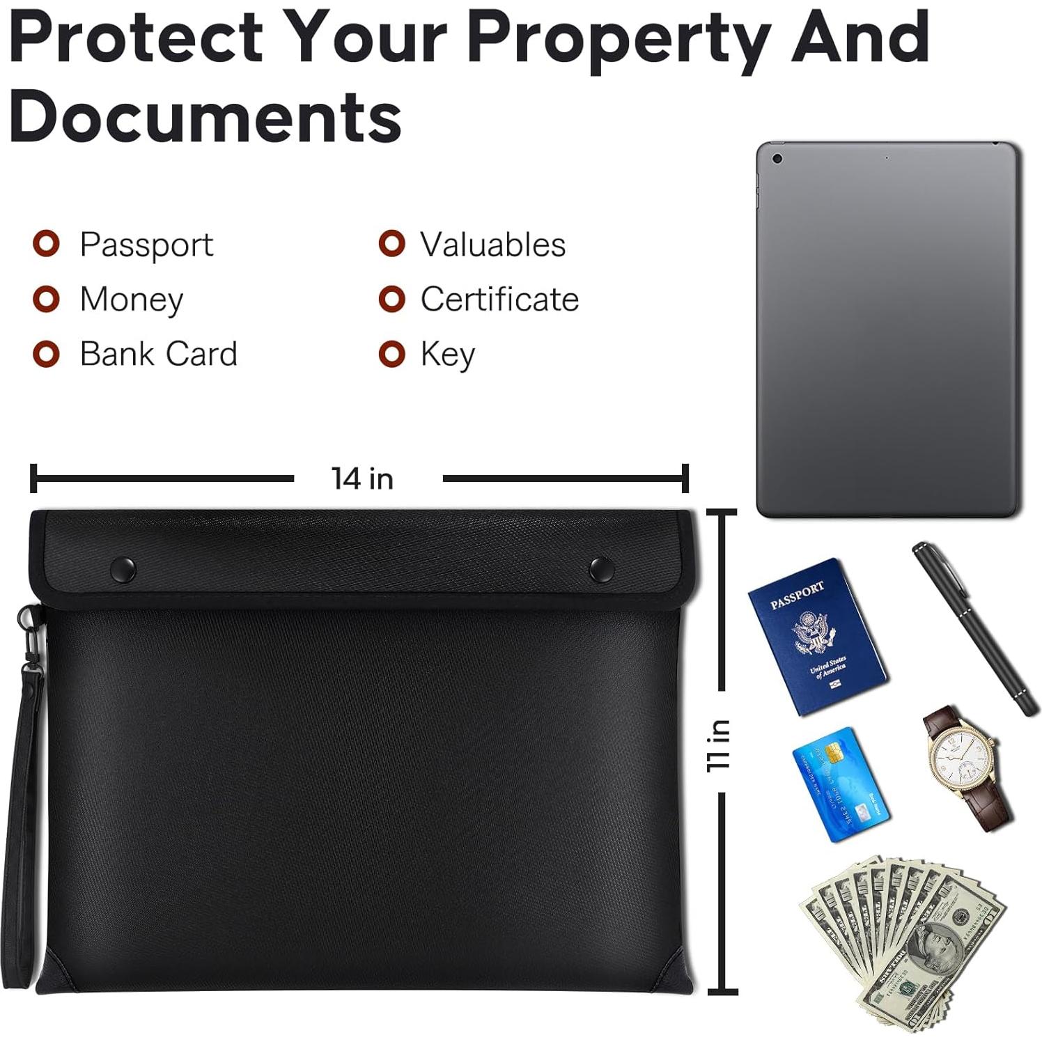 Bolsa de Documentos a Prueba de Fuego CAUTIS A4 8 Capas