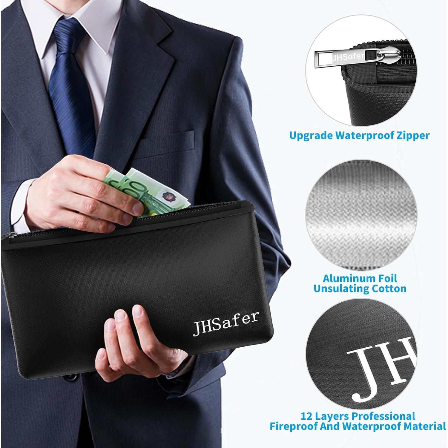 Bolsas de Dinero a Prueba de Fuego JHSafer 2pcs 27.94x16cm