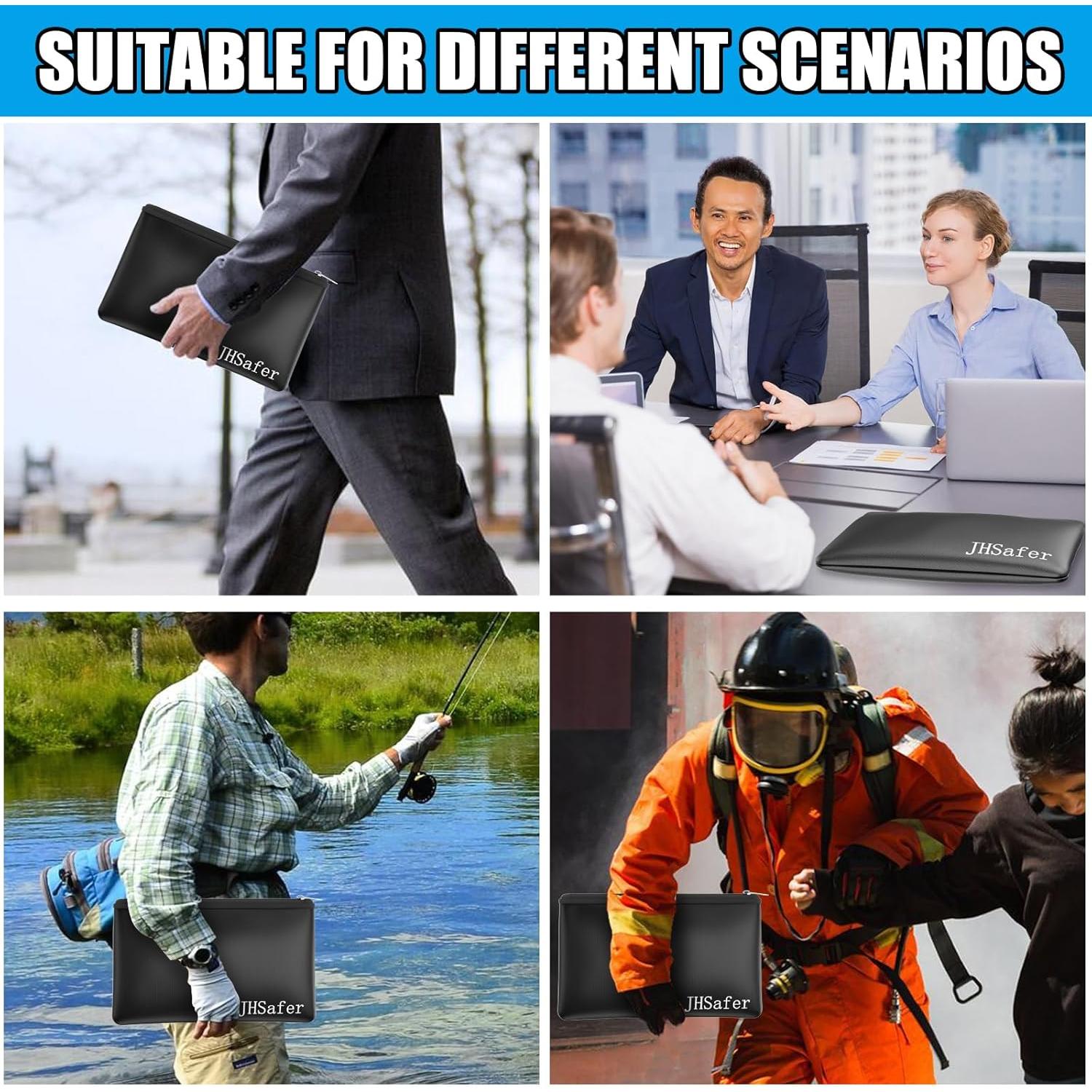 Bolsas de Dinero a Prueba de Fuego JHSafer 2pcs 27.94x16cm