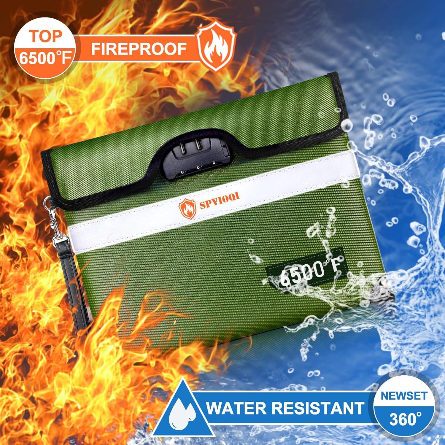 Bolsa a Prueba de Fuego SPVIOQI Grande 6500°F con Cerradura