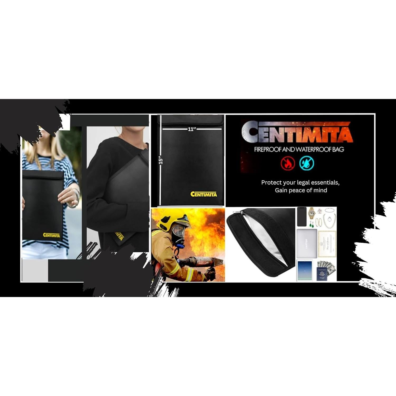 Bolsa de Documentos a Prueba de Fuego Centimita 38x28 cm