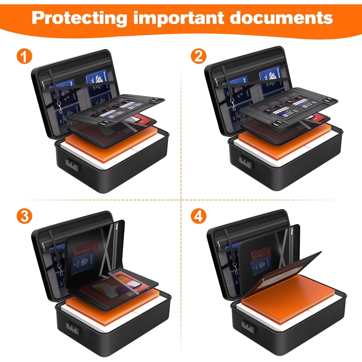 Caja de Documentos Ignífuga Fannos 2025, 37x13x26.5 cm