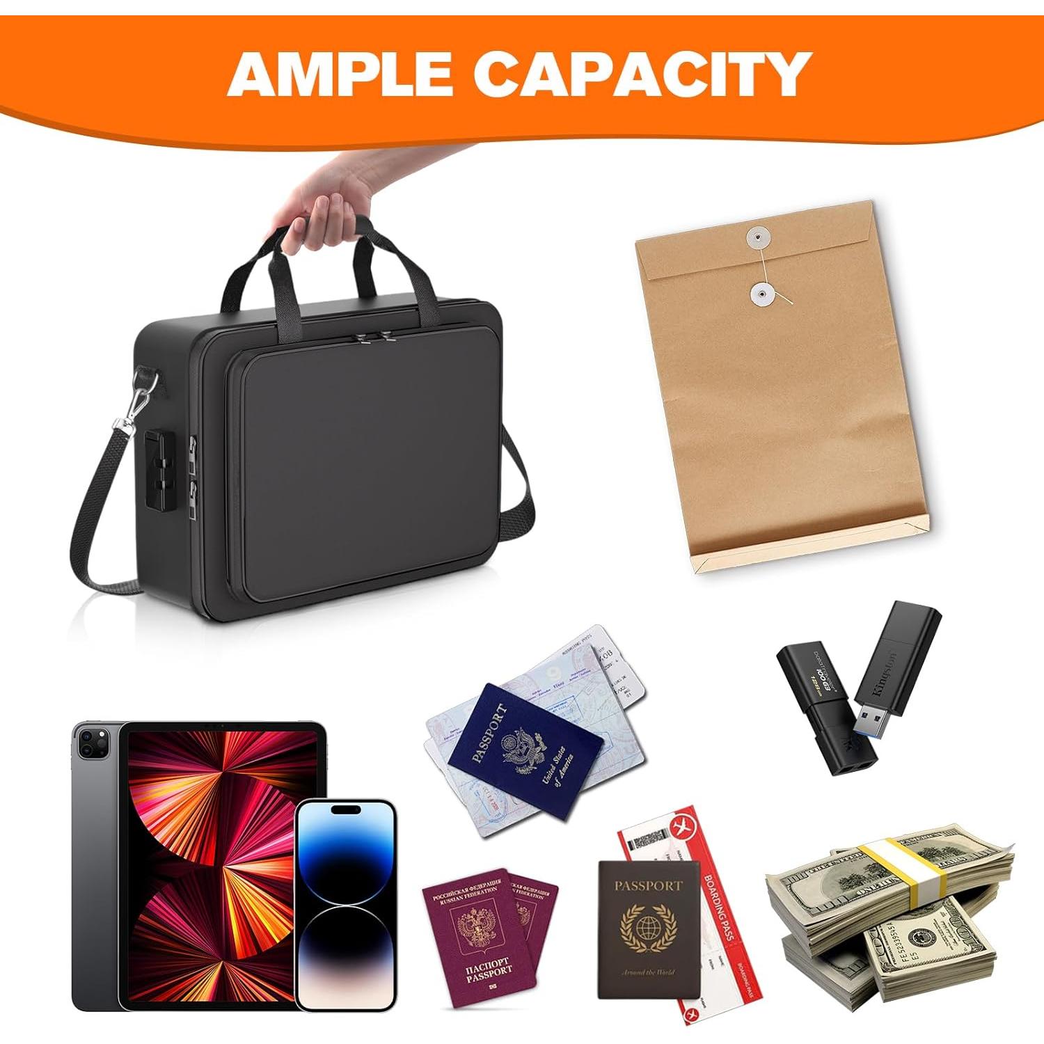 Caja de Documentos Ignífuga Fannos 2025, 37x13x26.5 cm