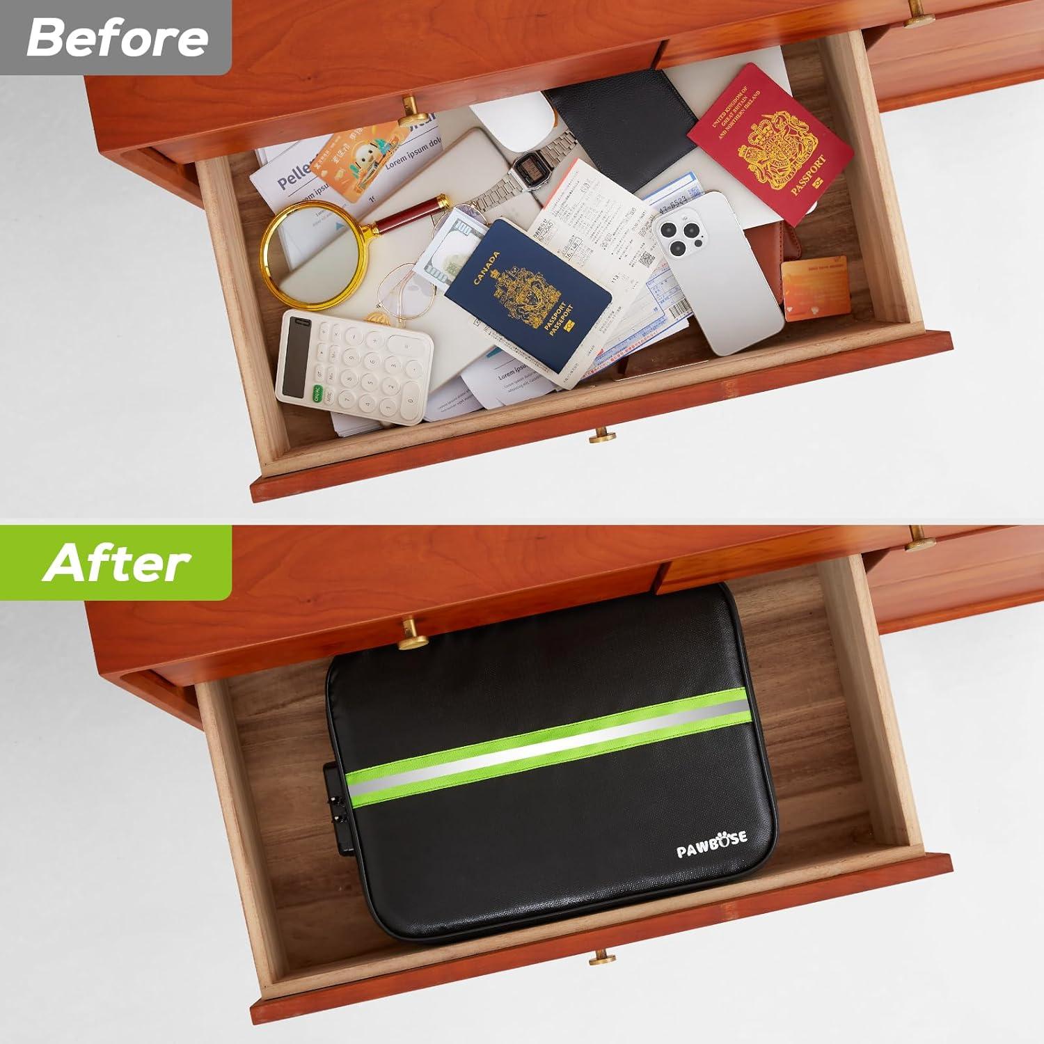 Bolsa de Documentos a Prueba de Fuego PWABOSE 38x28cm Resistente al Agua