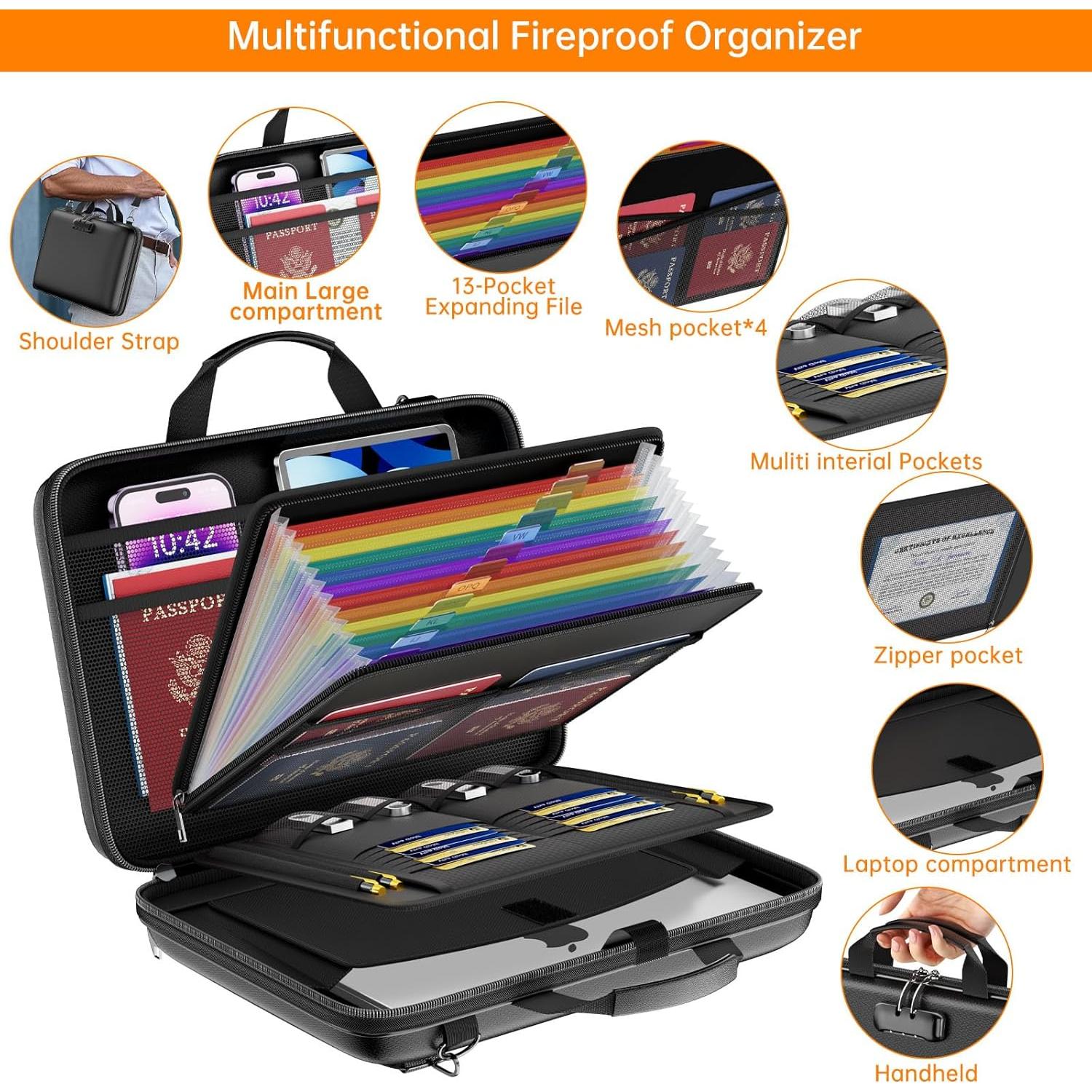 Organizador de Documentos a Prueba de Fuego JHSafer 39x29cm