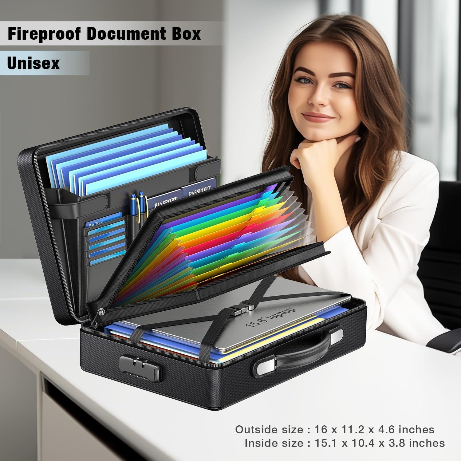 Caja de Documentos a Prueba de Fuego ANZAKY 40.6x28.4cm con Candado