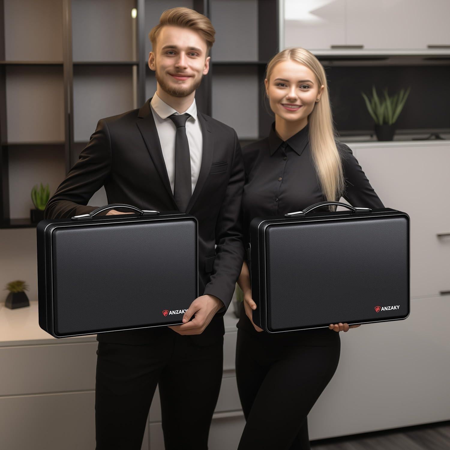 Caja de Documentos a Prueba de Fuego ANZAKY 40.6x28.4cm con Candado