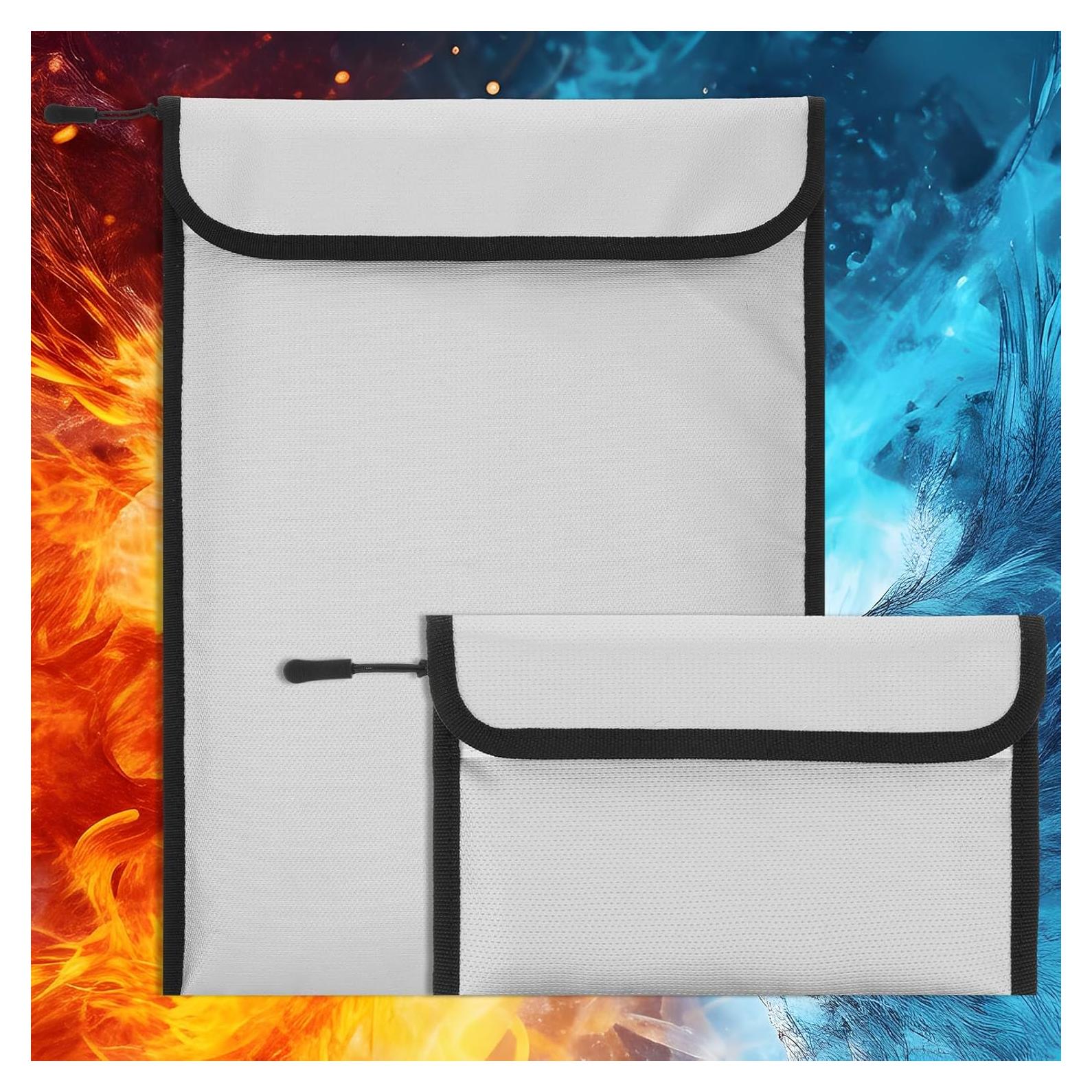 Bolsa de Documentos a Prueba de Fuego Tobeelec - 2 Pcs Gris