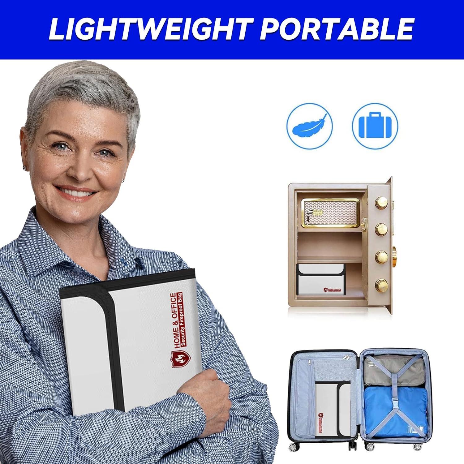 Paquete de 2 Bolsas a Prueba de Fuego ZQZXD 23x18 cm