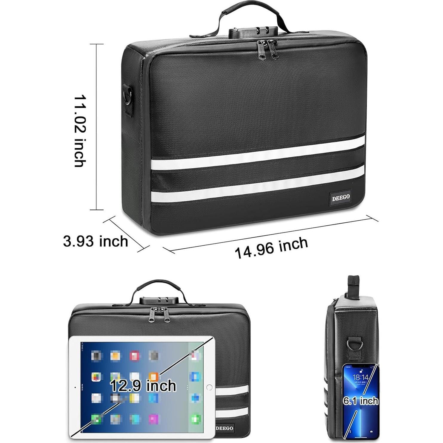 Organizador de Documentos Ignífugo DEEGO con Cerradura 38x28cm