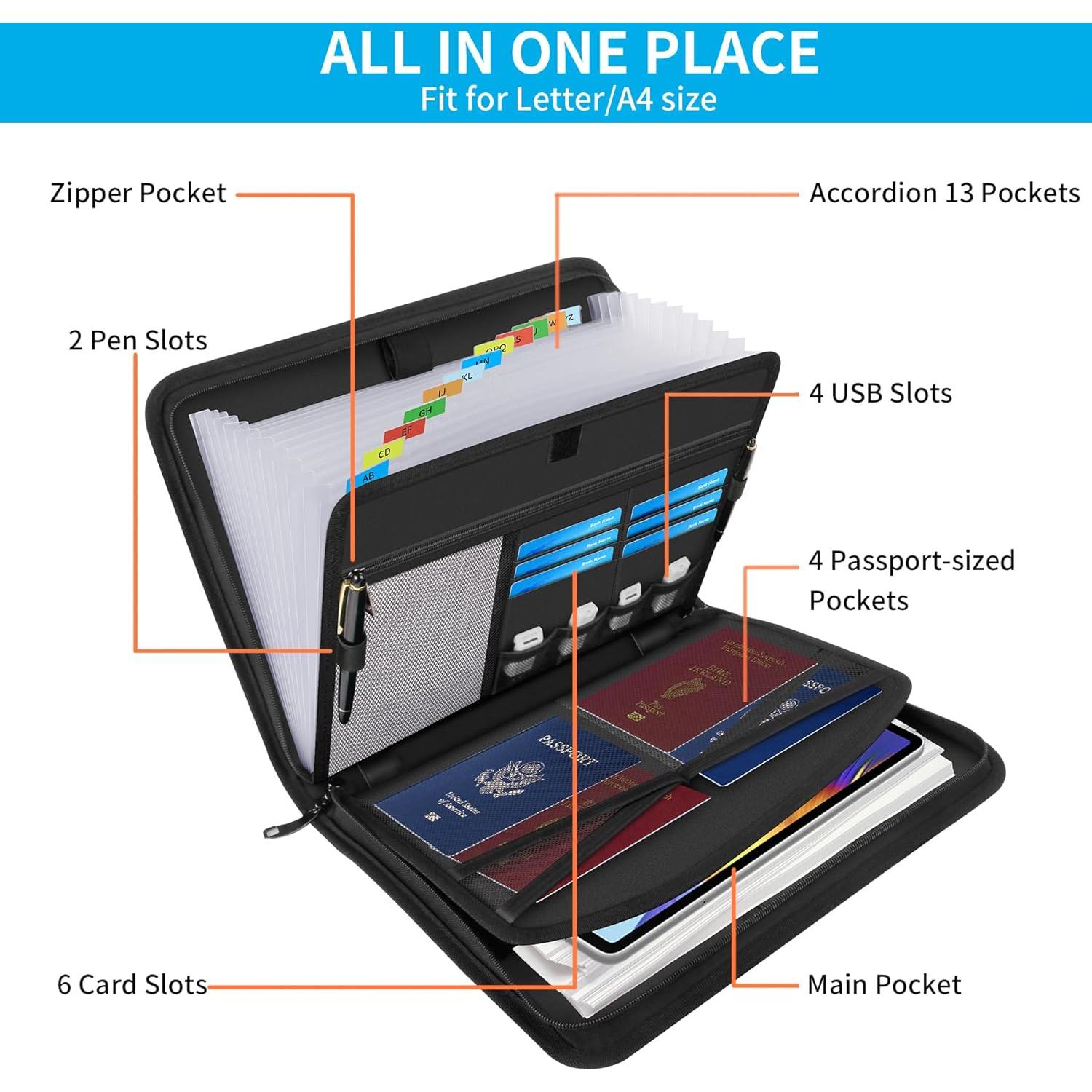 Organizador de Archivos Acordeón Andyer Ignífugo 13 Bolsillos A4