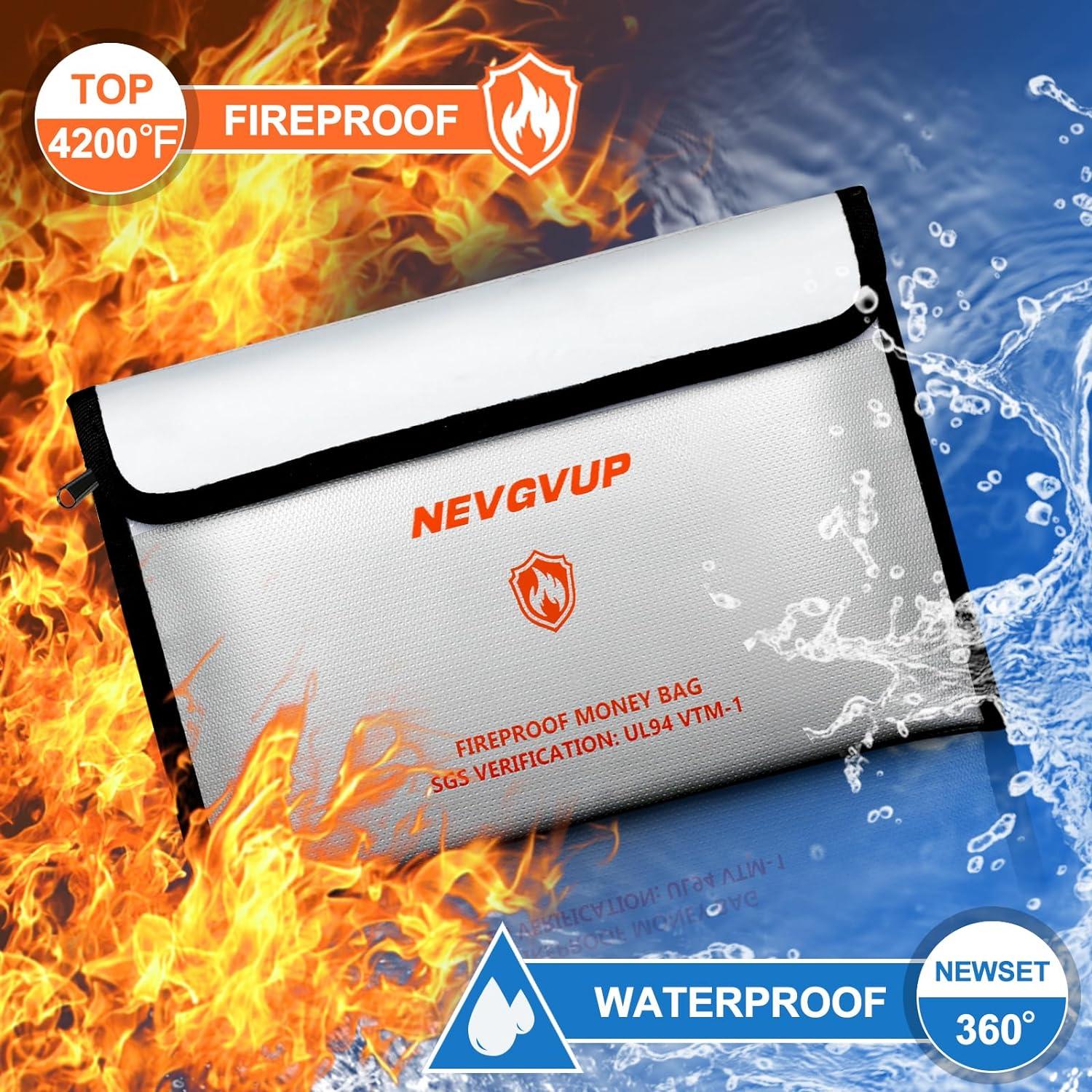 Bolsa a Prueba de Fuego NEVGVUP 24.9x16.5cm Impermeable