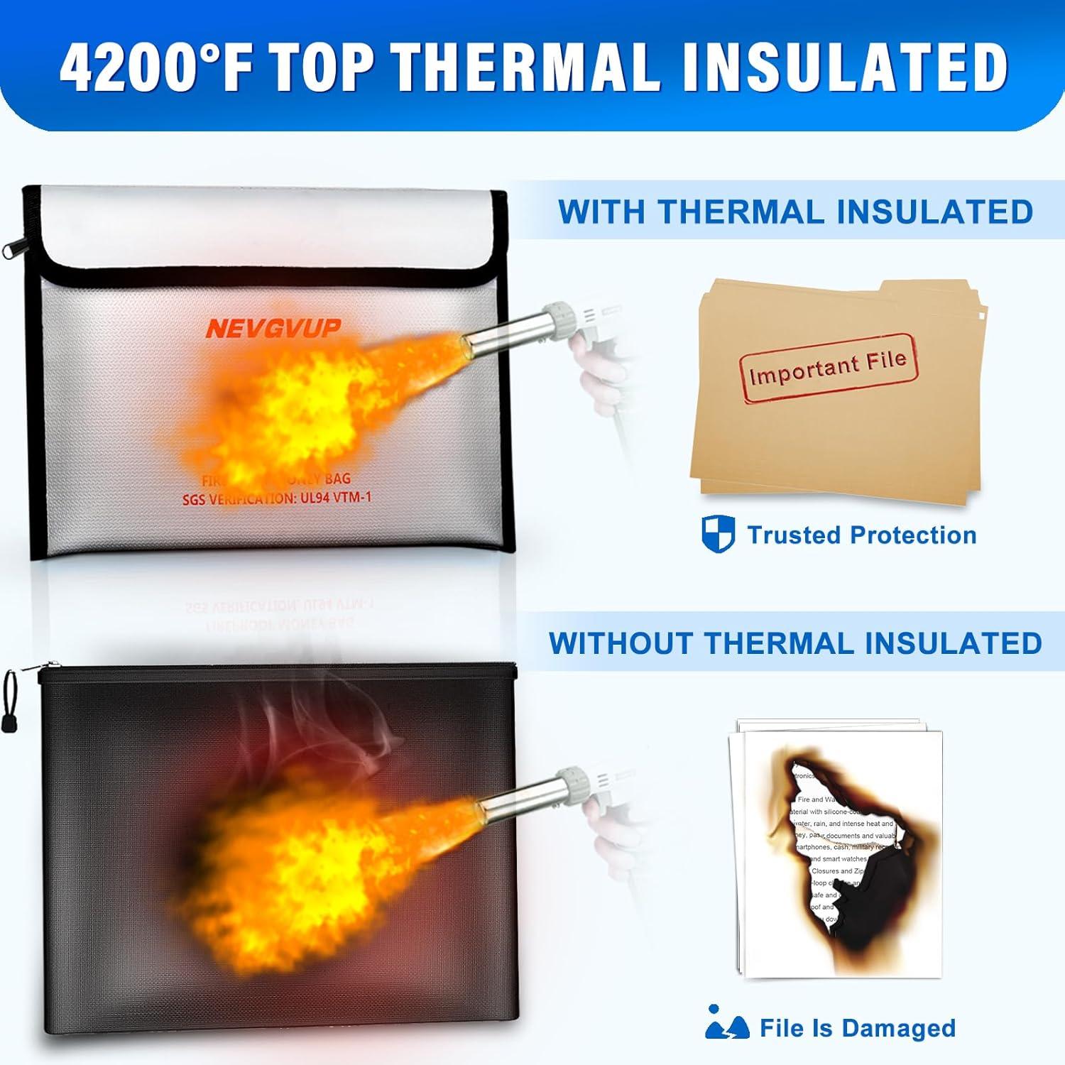 Bolsa a Prueba de Fuego NEVGVUP 24.9x16.5cm Impermeable
