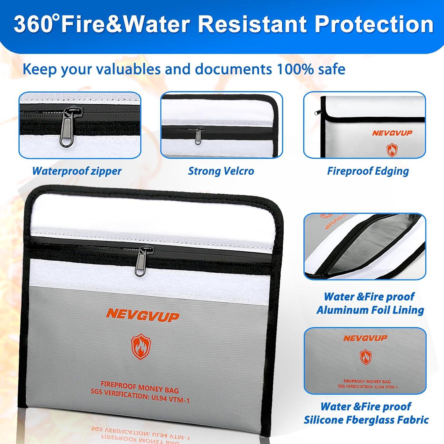Bolsa a Prueba de Fuego NEVGVUP 24.9x16.5cm Impermeable