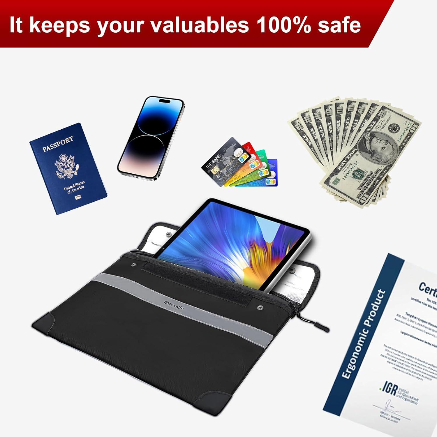 Bolsa de Documentos a Prueba de Fuego Espmotic 36x27 cm Impermeable