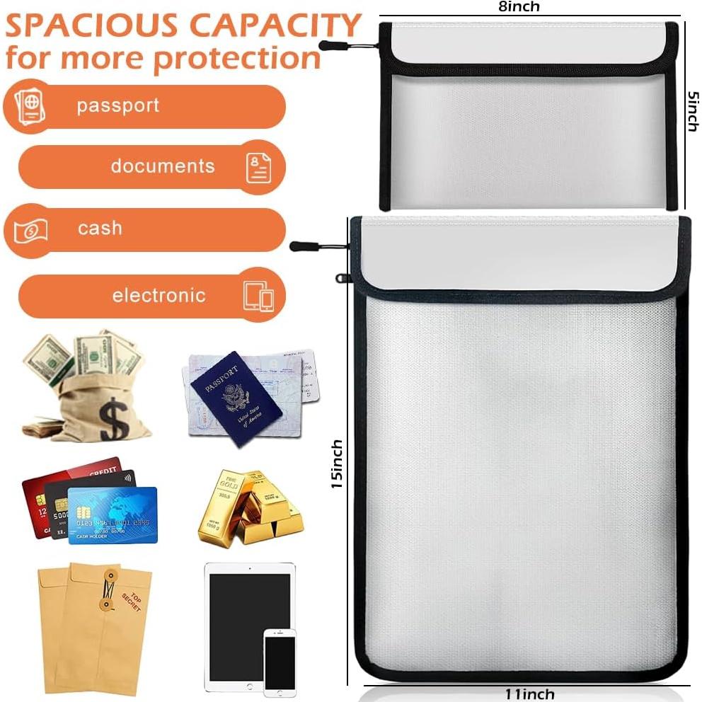 Bolsa de Documentos a Prueba de Fuego y Agua PAIKIUU 11x15"