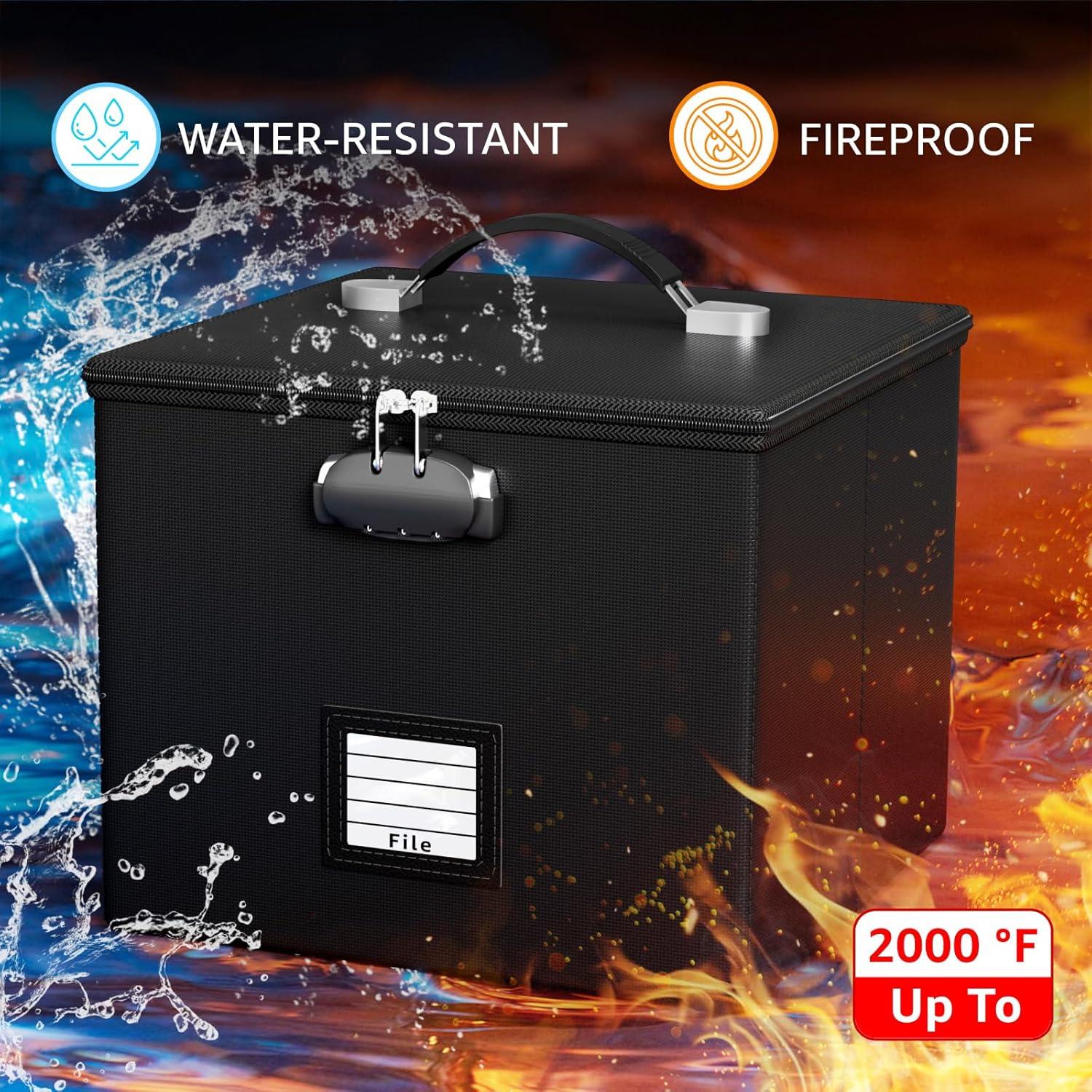 Caja de Archivos a Prueba de Fuego ROSONG 33x28.4cm con Cerradura