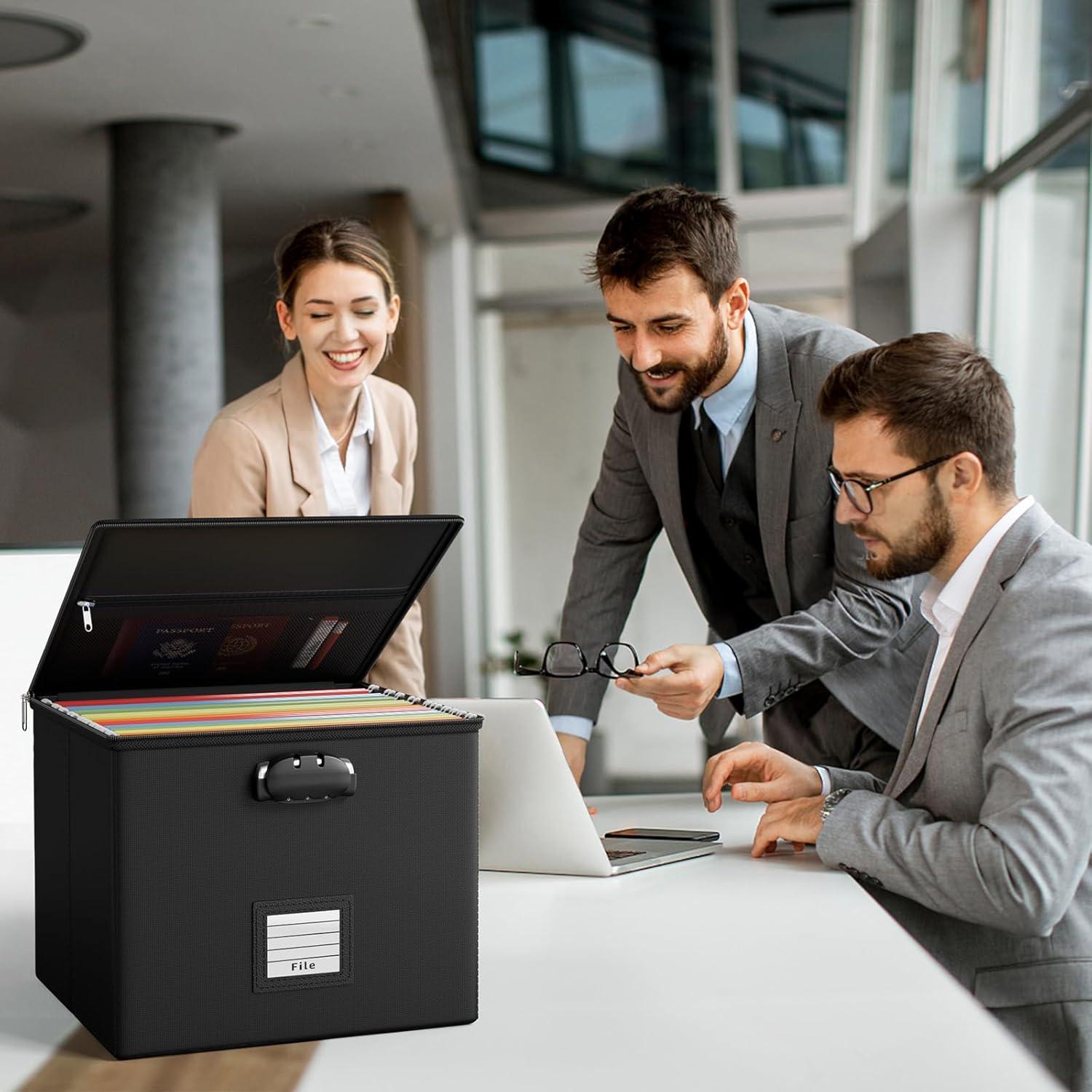 Caja de Archivos a Prueba de Fuego ROSONG 33x28.4cm con Cerradura