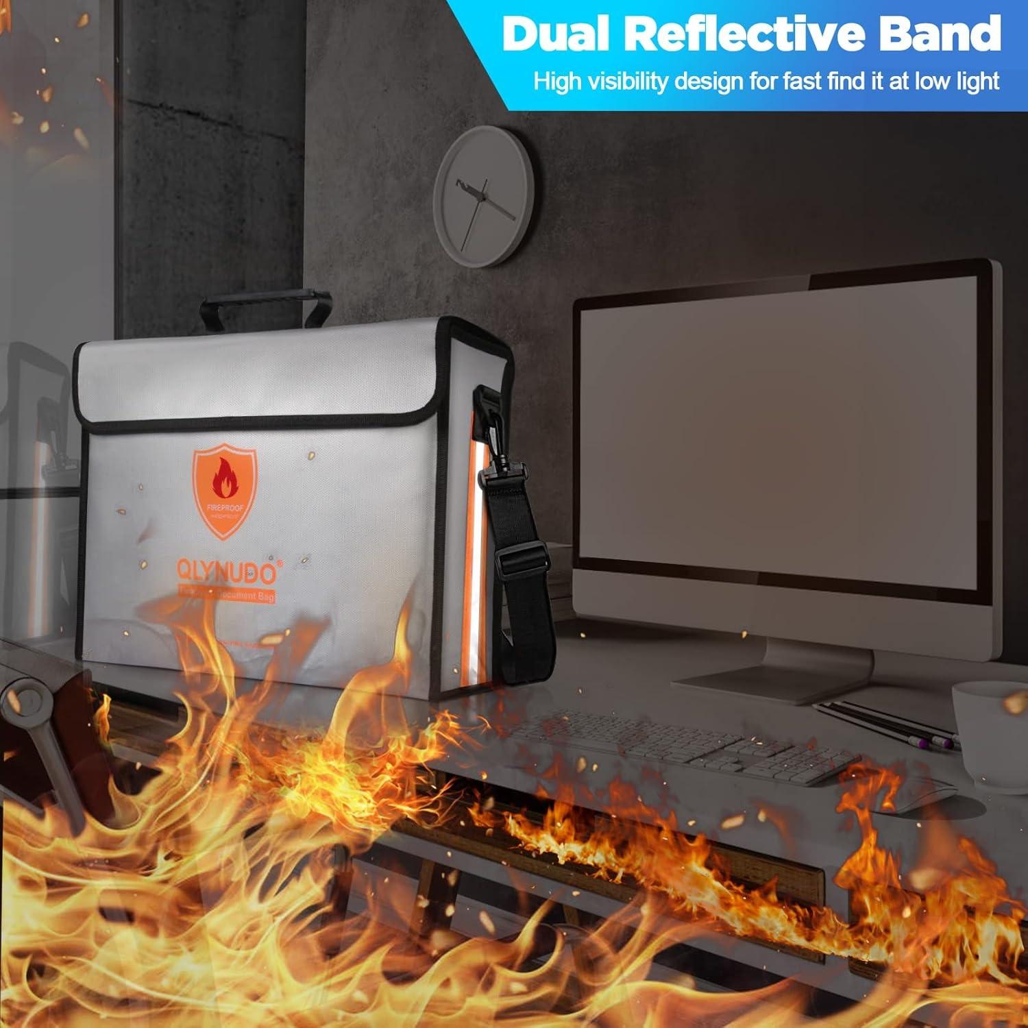 Bolsa de Documentos a Prueba de Agua y Fuego Grande con Cerradura - 43.2x30.5x14 cm