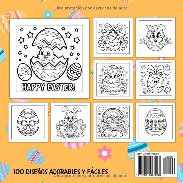 100 Huevos De Pascua - Libro Para Colorear: 100 Dibujos Fáciles y Grandes Para Niños, Con Adorables Huevos De Pascua (Spanish Edition)