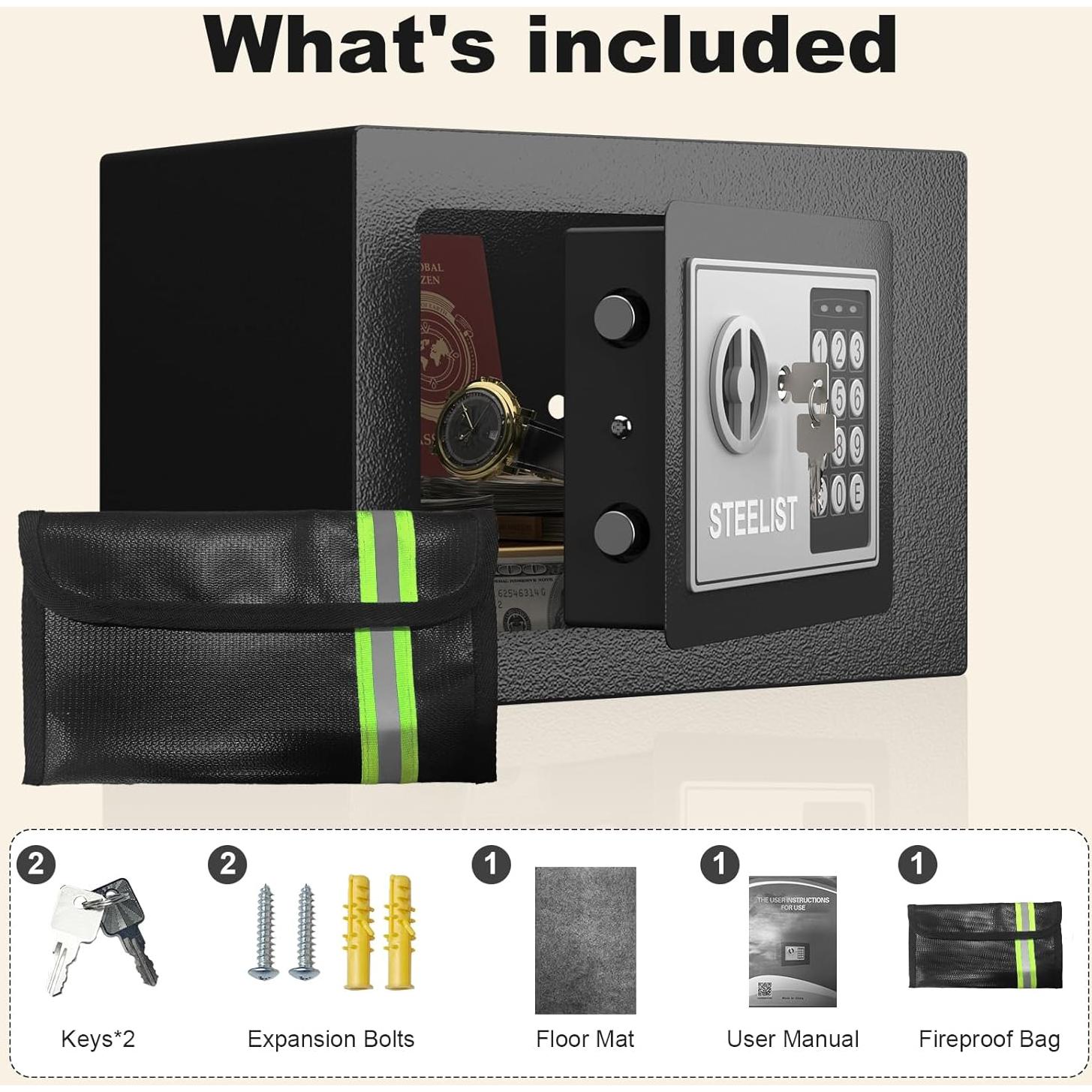 Caja de Seguridad STEELIST Ignífuga 0.23 m³ Electrónica Negra