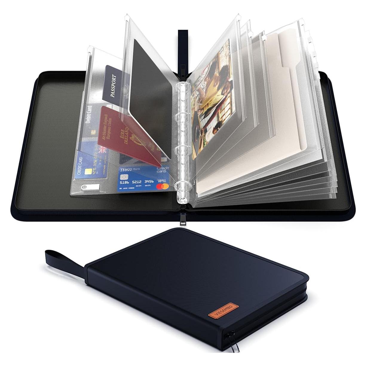 Organizador de Documentos Viesembo a Prueba de Fuego y Agua Azul