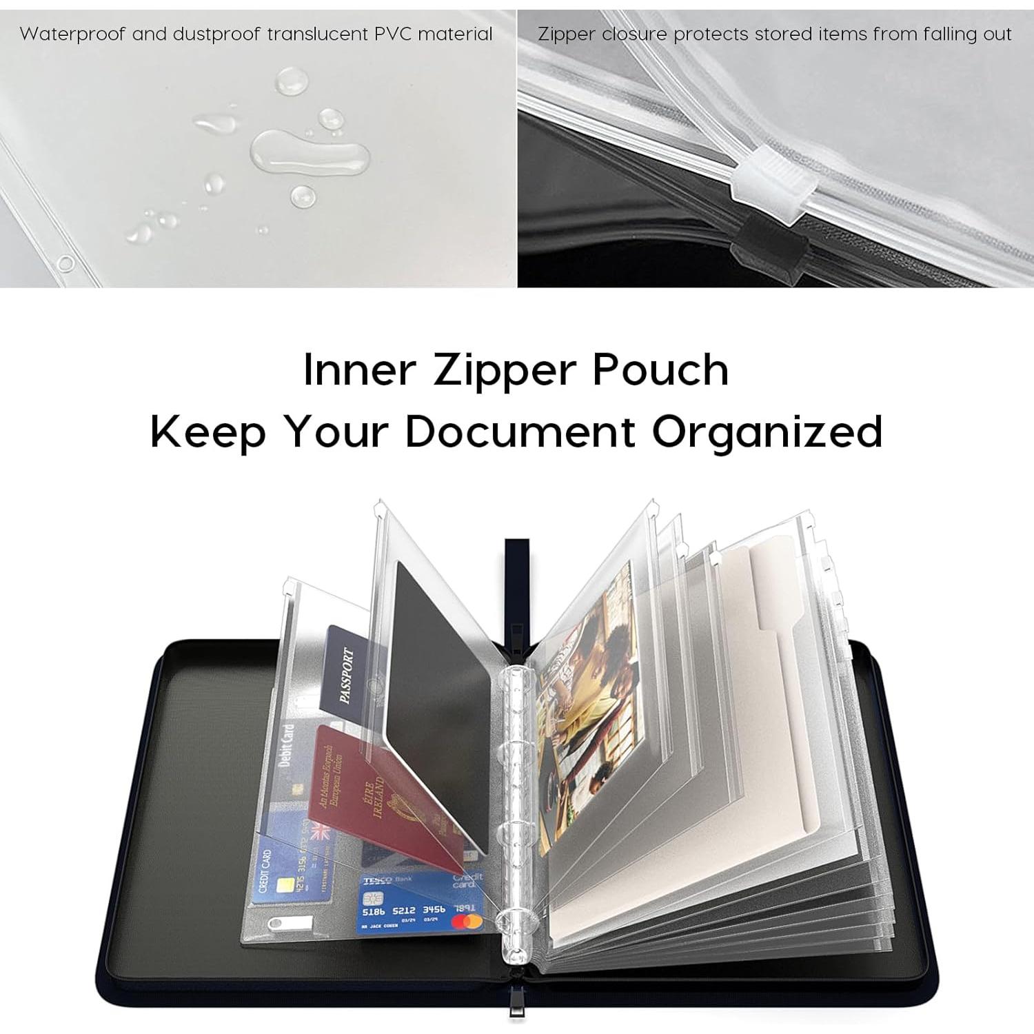 Organizador de Documentos Viesembo a Prueba de Fuego y Agua Azul