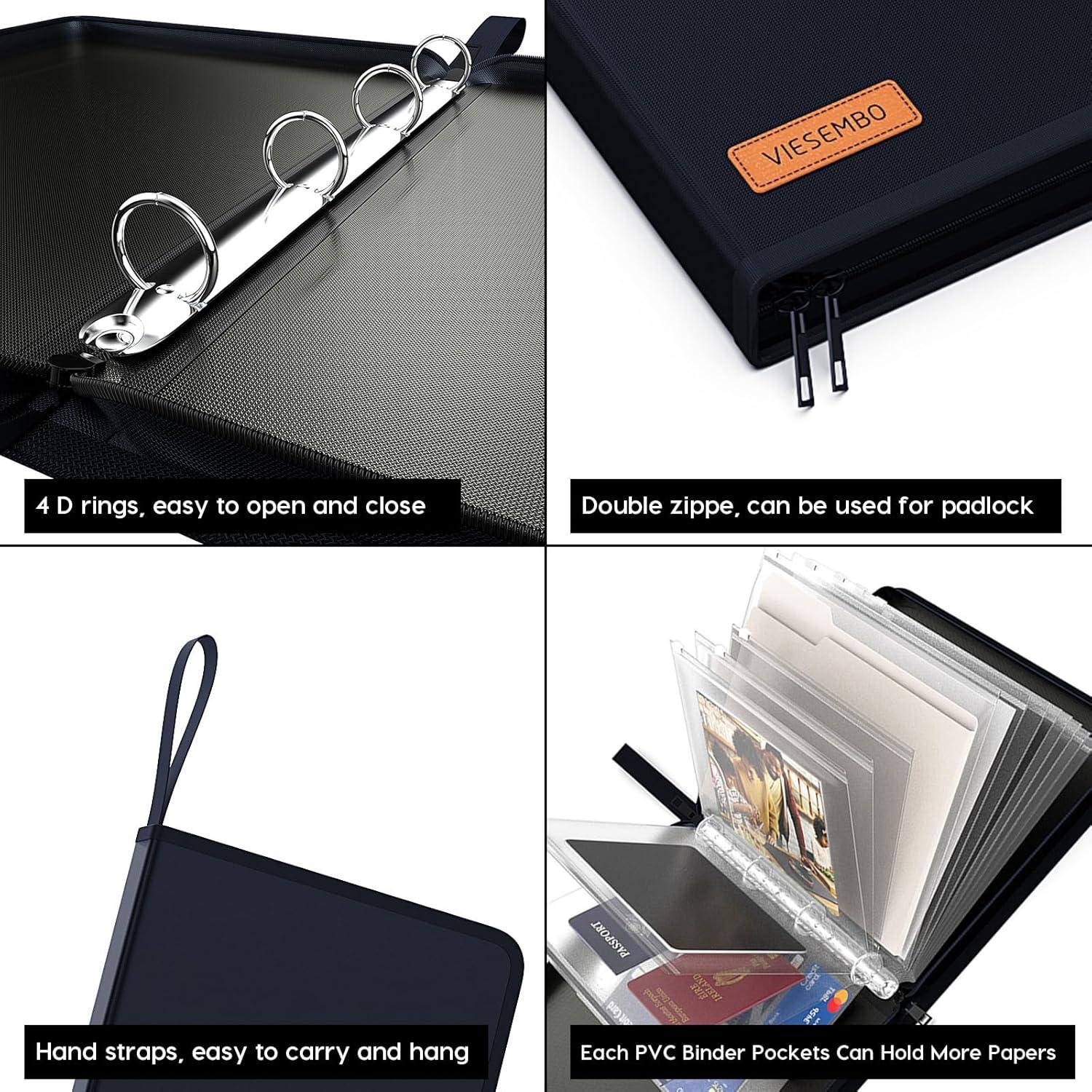 Organizador de Documentos Viesembo a Prueba de Fuego y Agua Azul