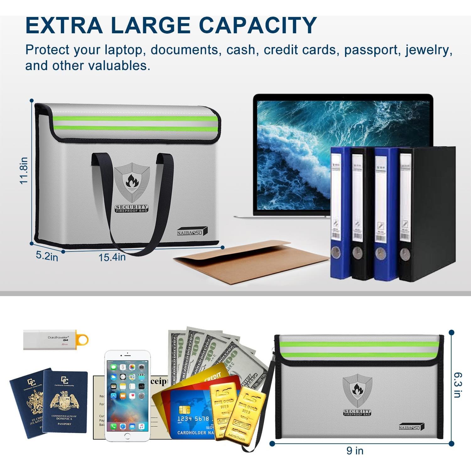 Bolsa de Documentos a Prueba de Fuego NAIBAOSD 40.64x30.48cm