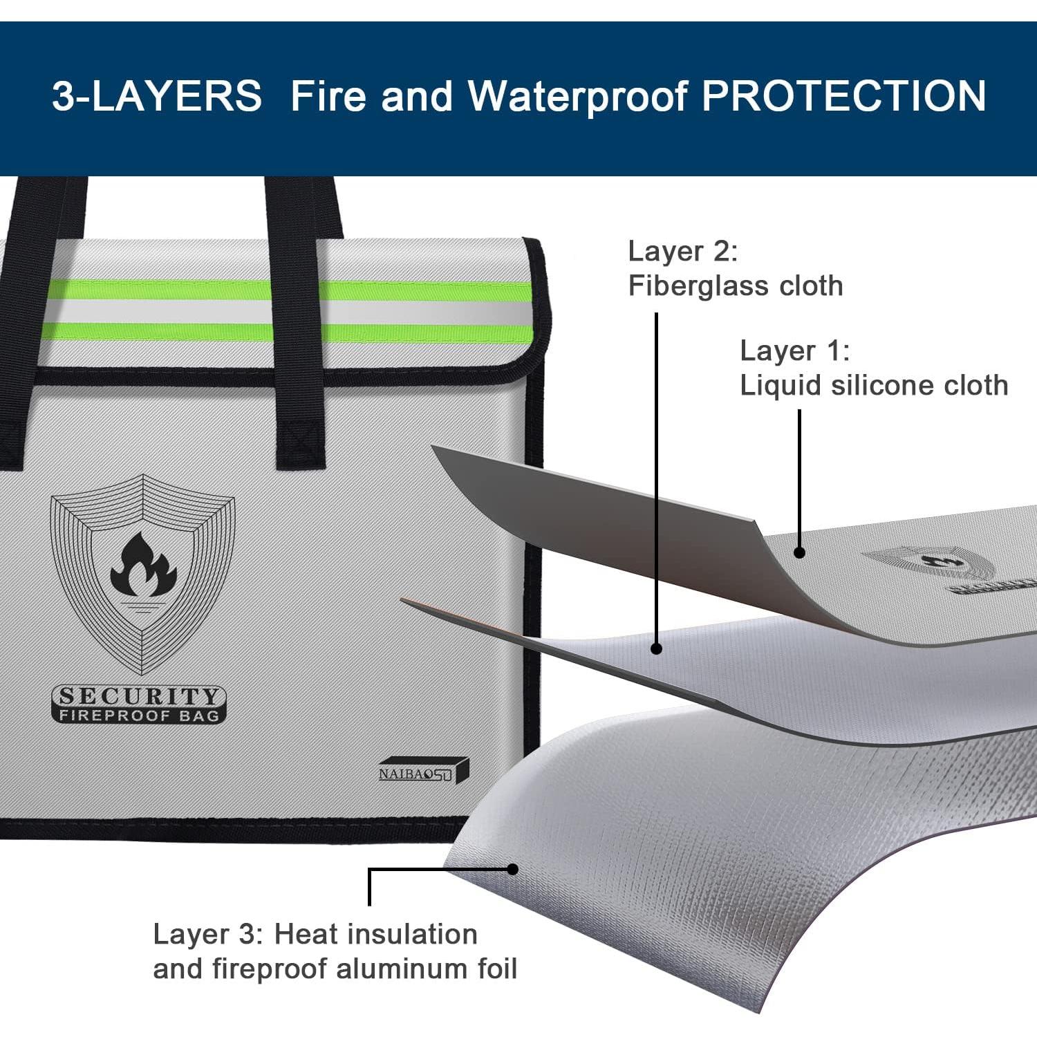 Bolsa de Documentos a Prueba de Fuego NAIBAOSD 40.64x30.48cm