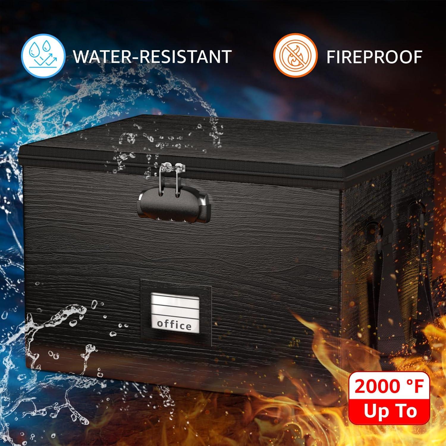 Caja de Archivos a Prueba de Fuego ROSONG 10L Negra