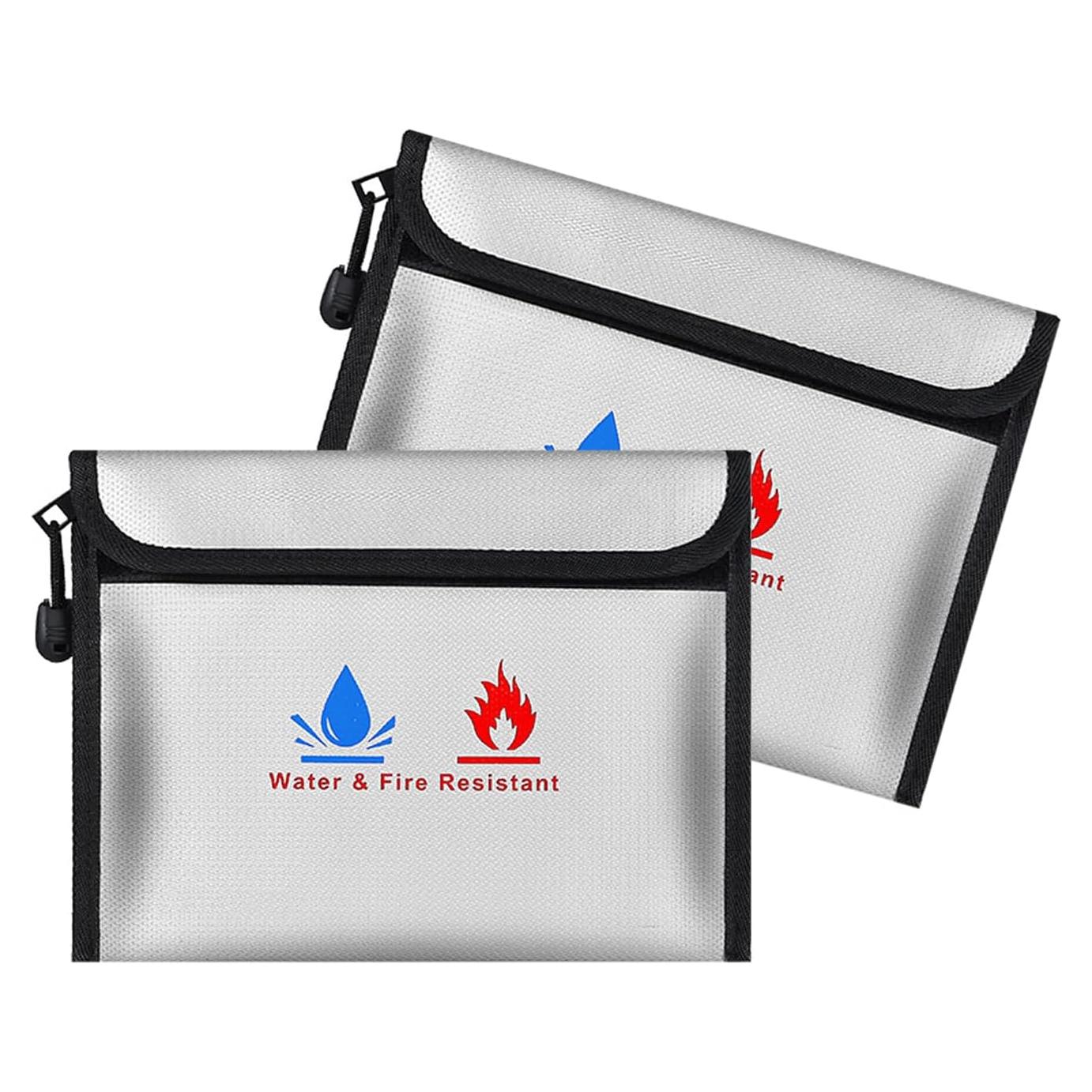 Bolsa de Documentos a Prueba de Fuego ABSOK 23x18cm 2 Pcs
