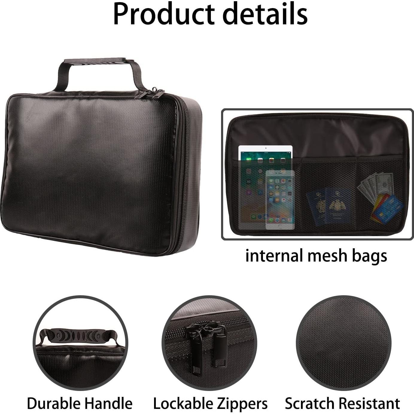 Bolsa de Documentos a Prueba de Fuego IANDAIROK 34x24cm Negra