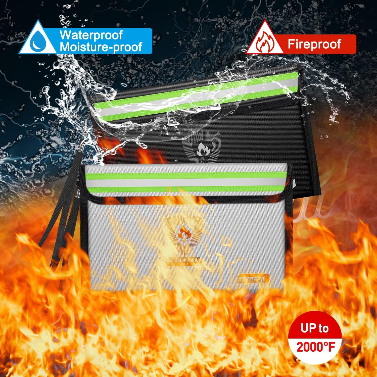 Bolsa a Prueba de Fuego NAIBAOSD Pequeña 22x16cm 2 Unidades